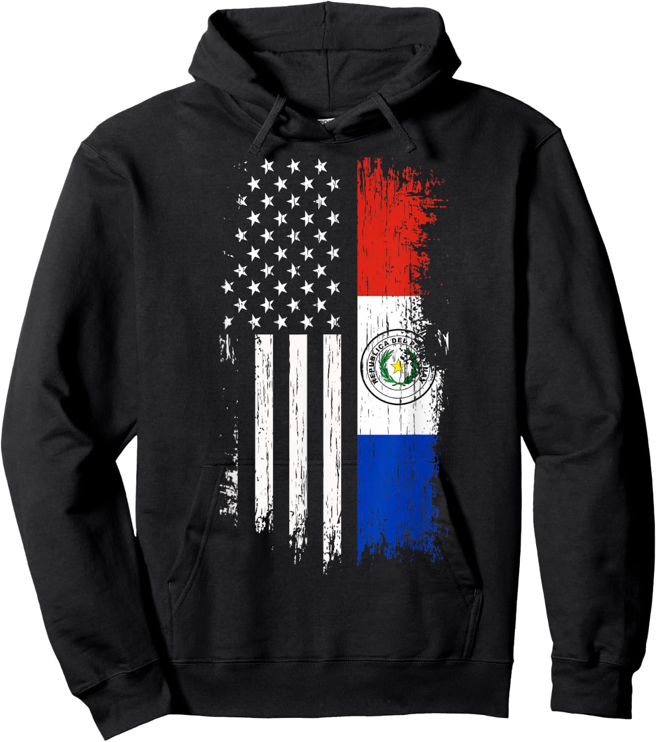 Paraguayan American Flag - Pride Paraguay USA Shirt Hoodie - Hoodie | Black
