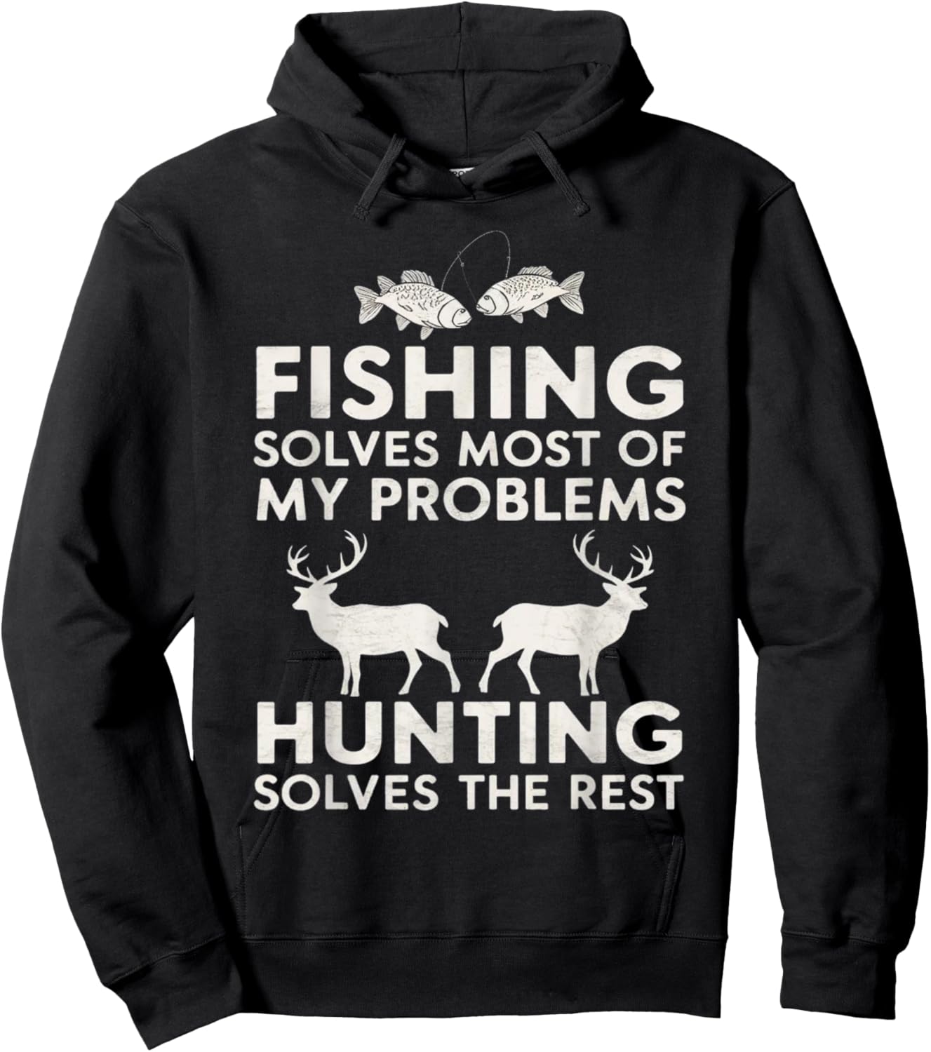 Fishing And Hunting Gifts Fathers Day Humor Hunter Cool Hoodie - Hoodie | Black