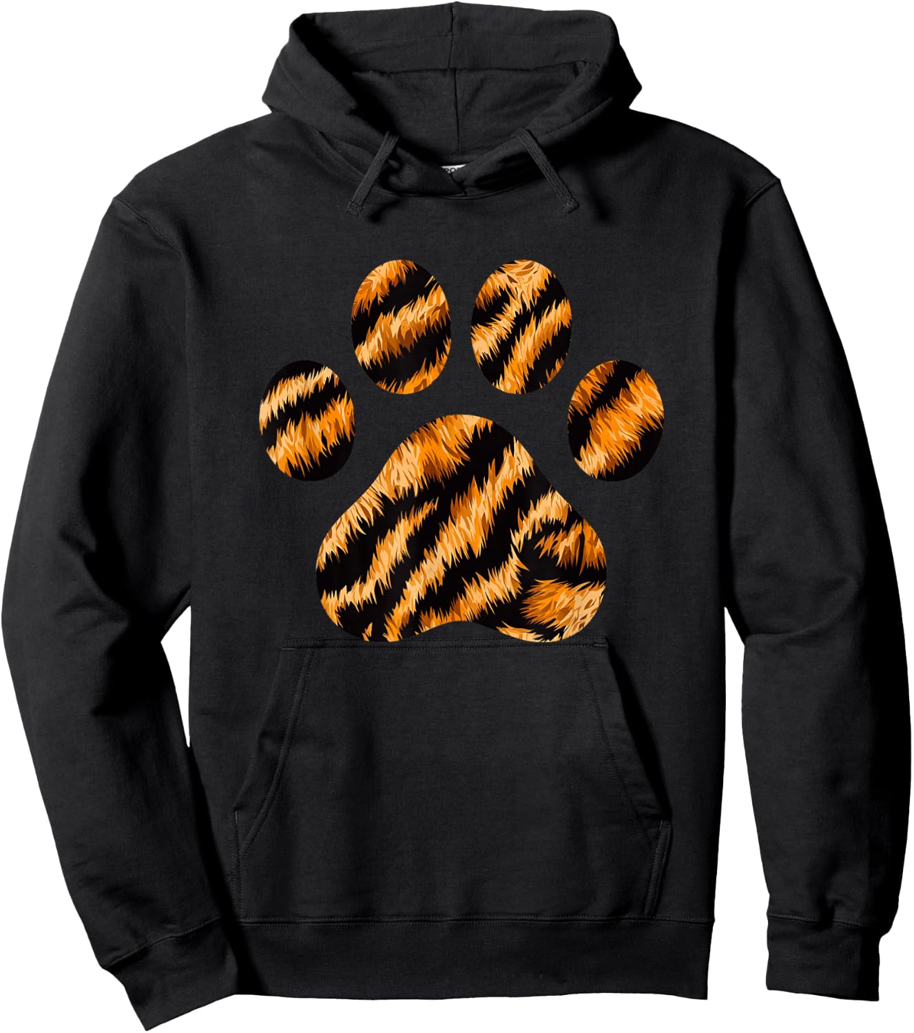 Animal Print Paw Tiger Hoodie - Hoodie | Black