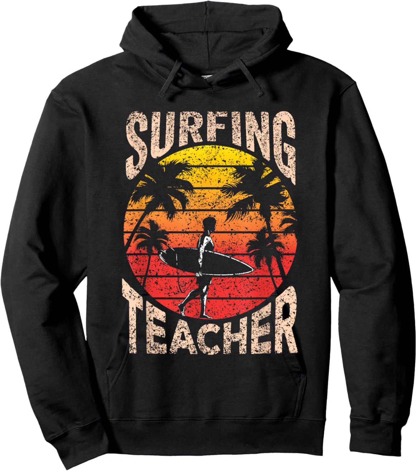 Surfing Teacher Surf Surfer Surfboard Hoodie - Hoodie | Black