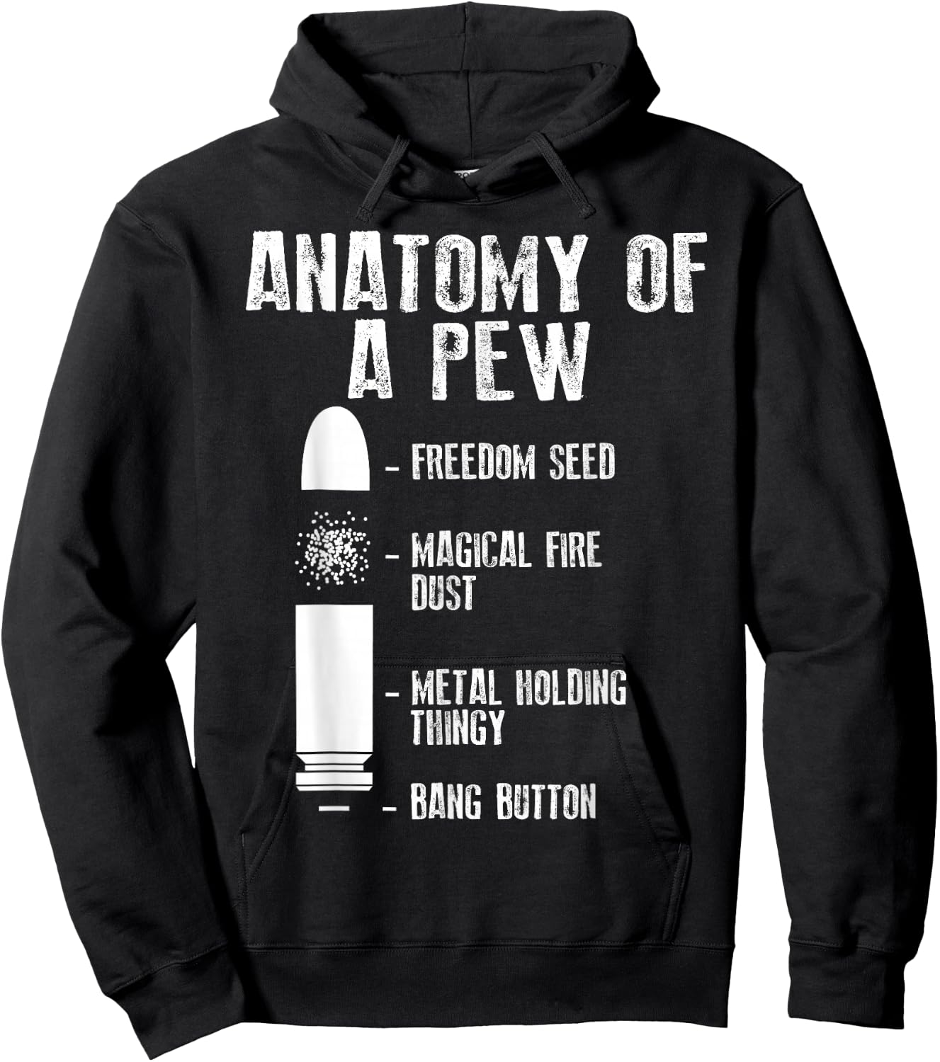 Anatomy Of A Pew Shirt | Funny Weapon Gun Bullet-Proof Gift Hoodie - Hoodie | Black
