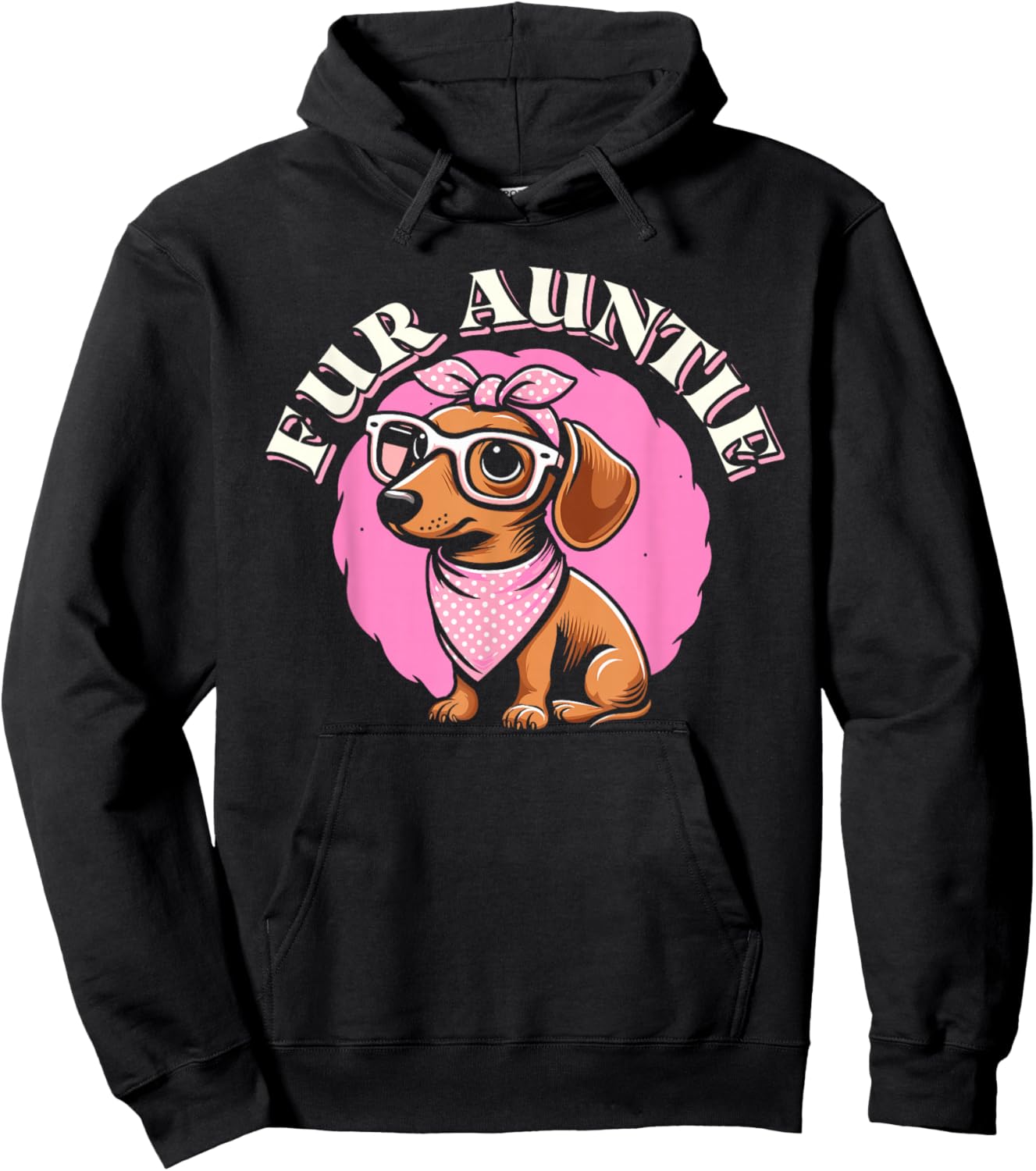 Fur Auntie Dachshund - Sausage Doxie Wiener Dog Aunt Hoodie - Hoodie | Black