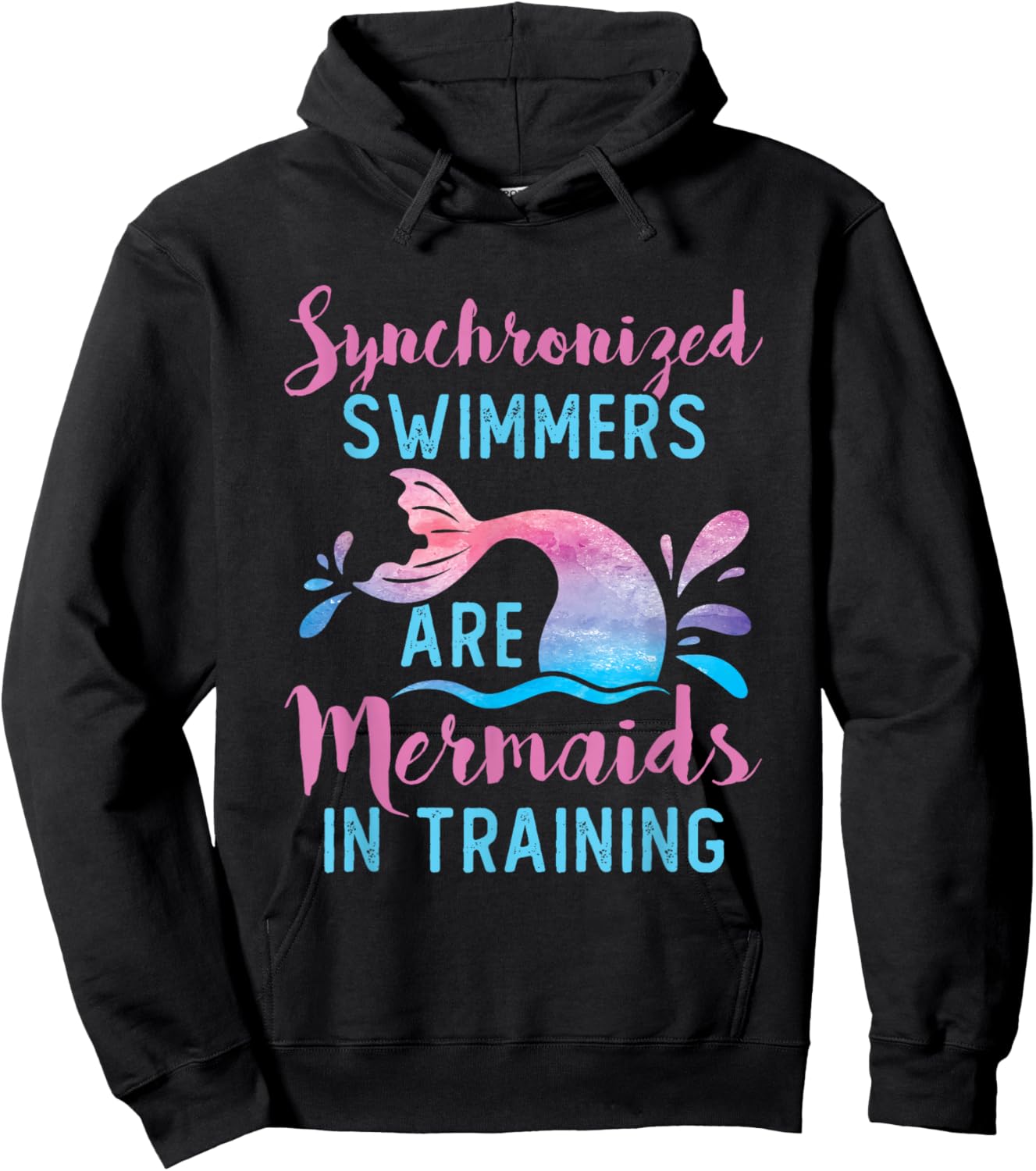Synchronized Swimmers Are Mermaids in Training Cute Swimming Hoodie - Hoodie | Black