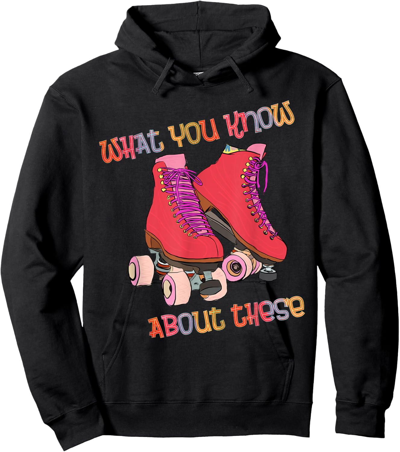 80s Roller Skates - Roller Skating - Disco Skates - Vintage Hoodie - Hoodie | Black
