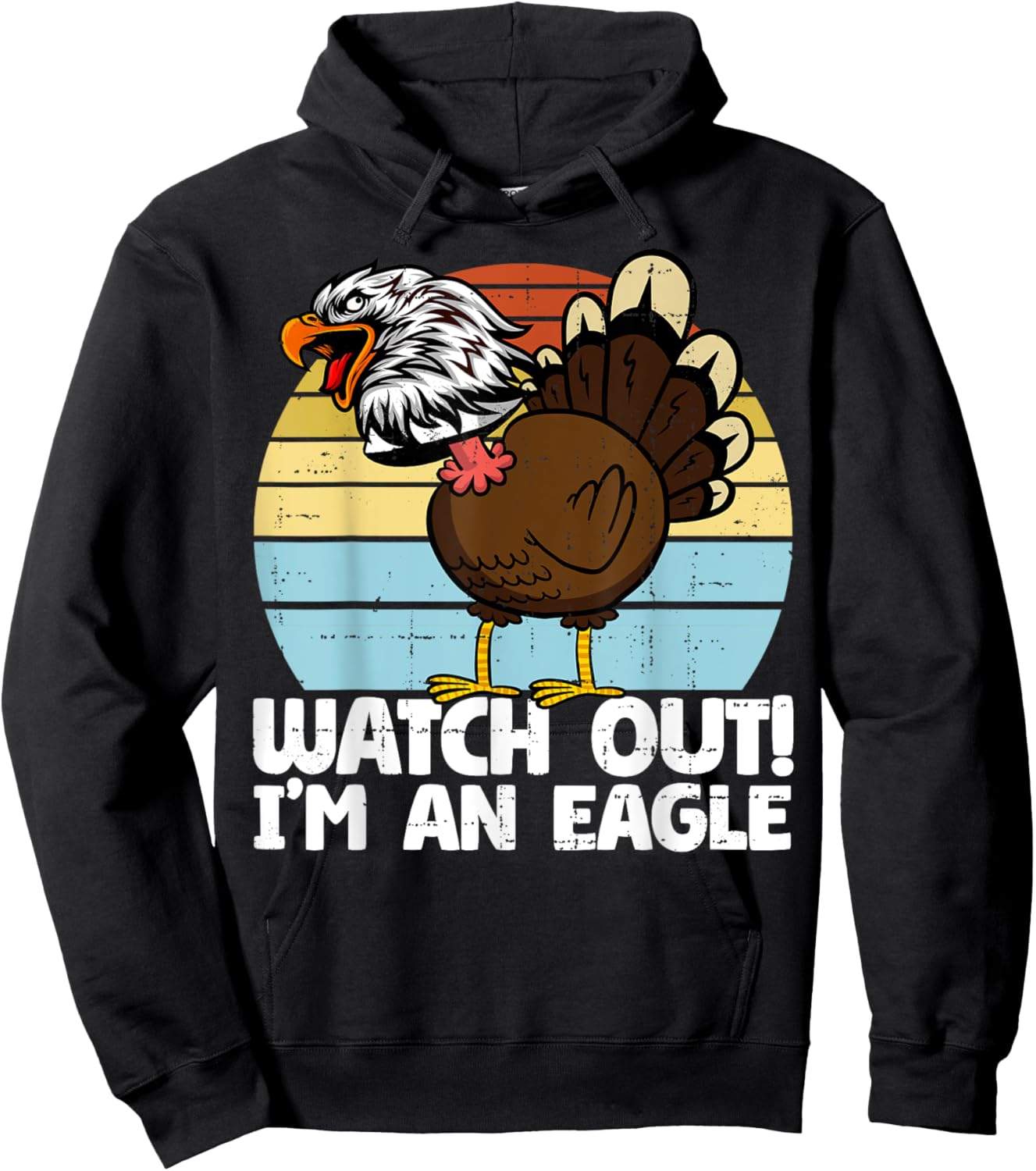 Thanksgiving Funny Fake Eagle Thanksgiving Turkey Hoodie - Hoodie | Black