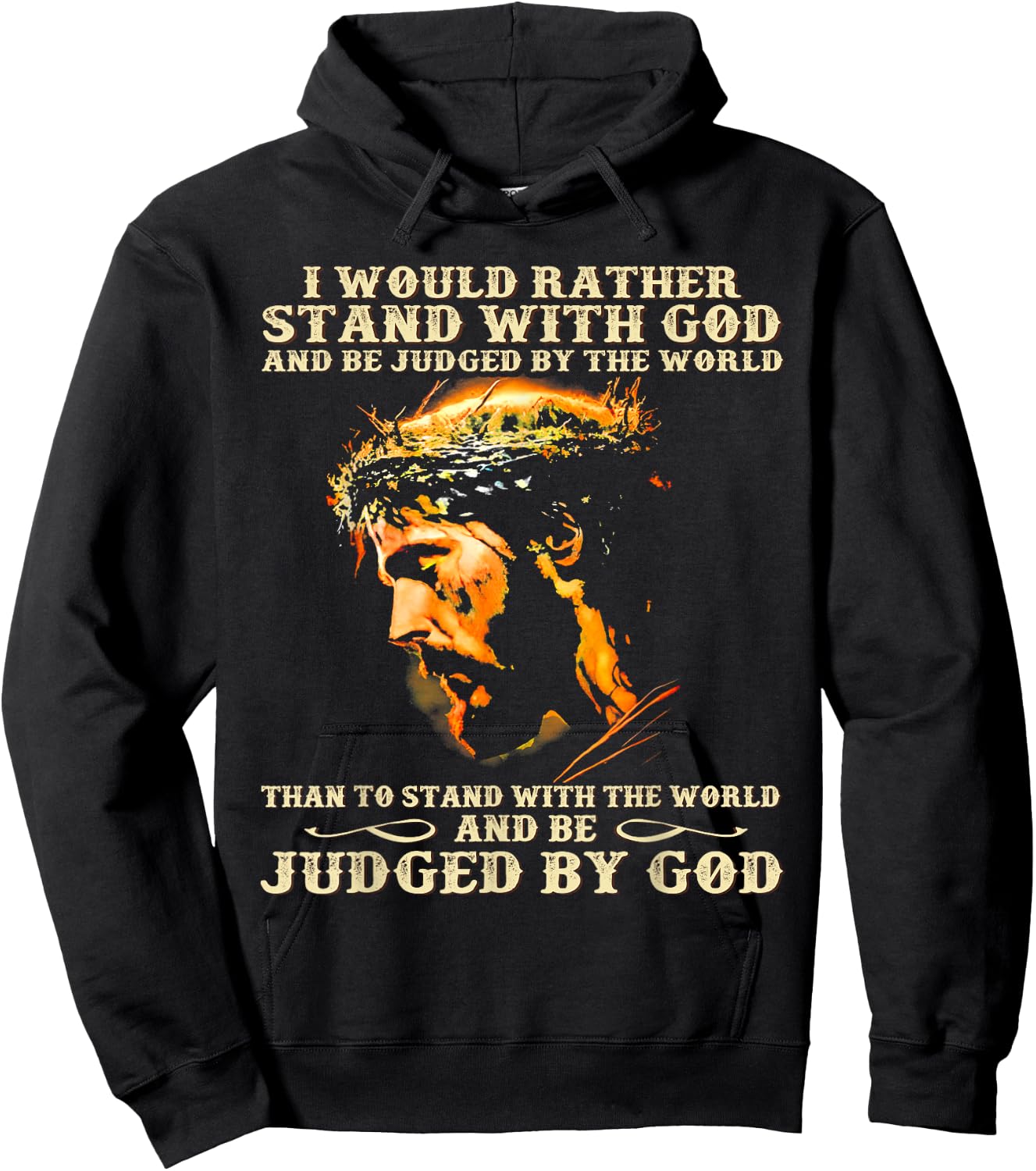 I Would Rather Stand With God Christian Faith Hoodie - Hoodie | Black