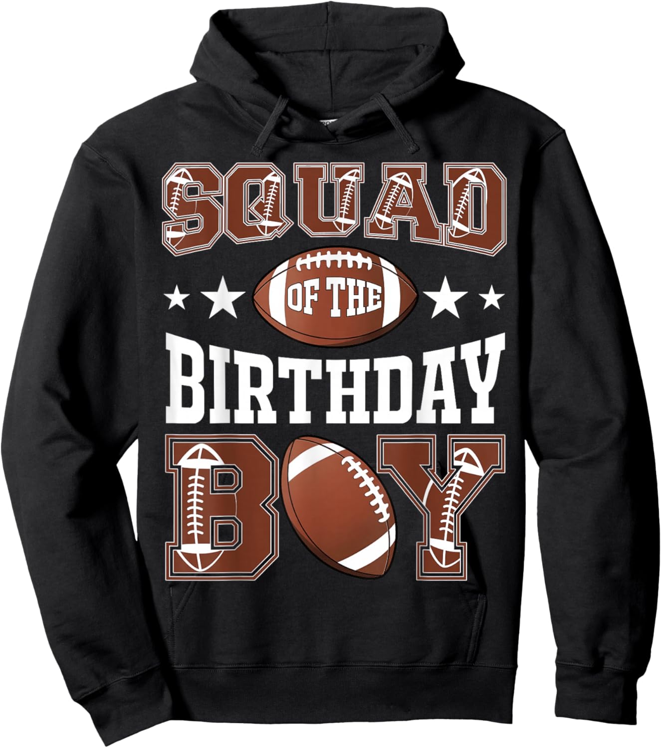 Squad Of The Birthday Boy Football Game Day Hoodie - Hoodie | Black