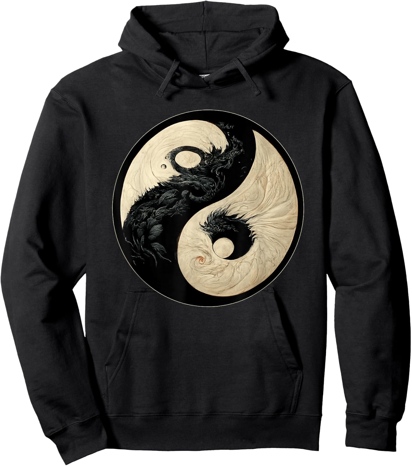 Traditional Black And White Chinese Dragon Kung Fu Yin Yang Hoodie - Hoodie | Black
