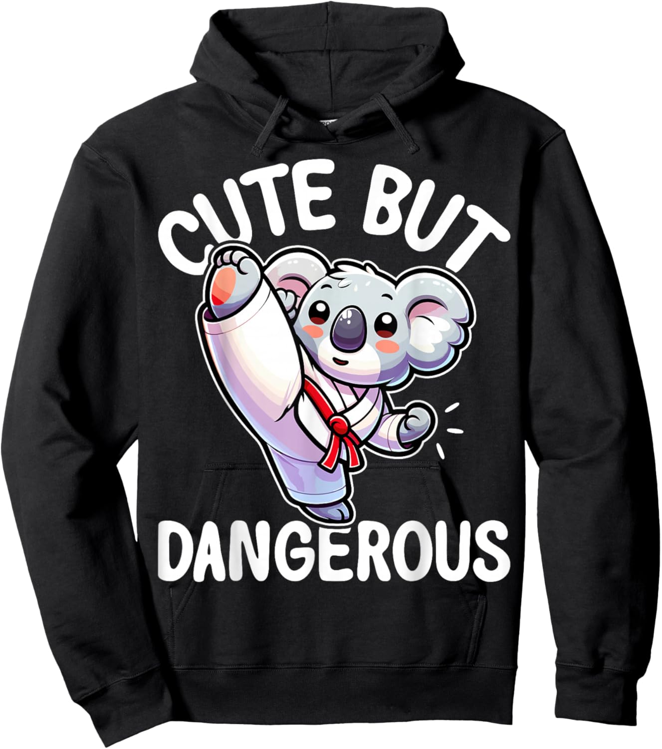 Cute but Dangerous Karate Taekwondo Koala Karate Girl Hoodie - Hoodie | Black