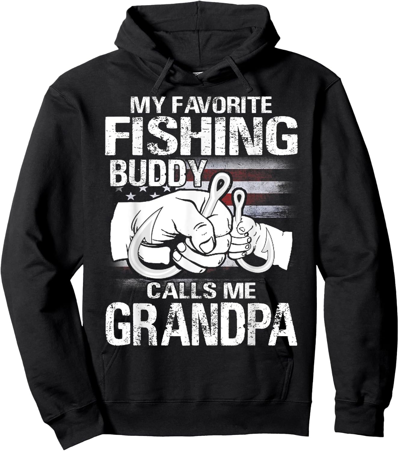 My Favorite Fishing Buddy Calls Me Grandpa Hoodie - Hoodie | Black