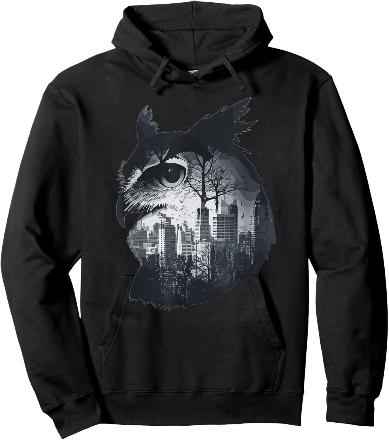 Aesthetic City Owl Hoodie - Hoodie | Black