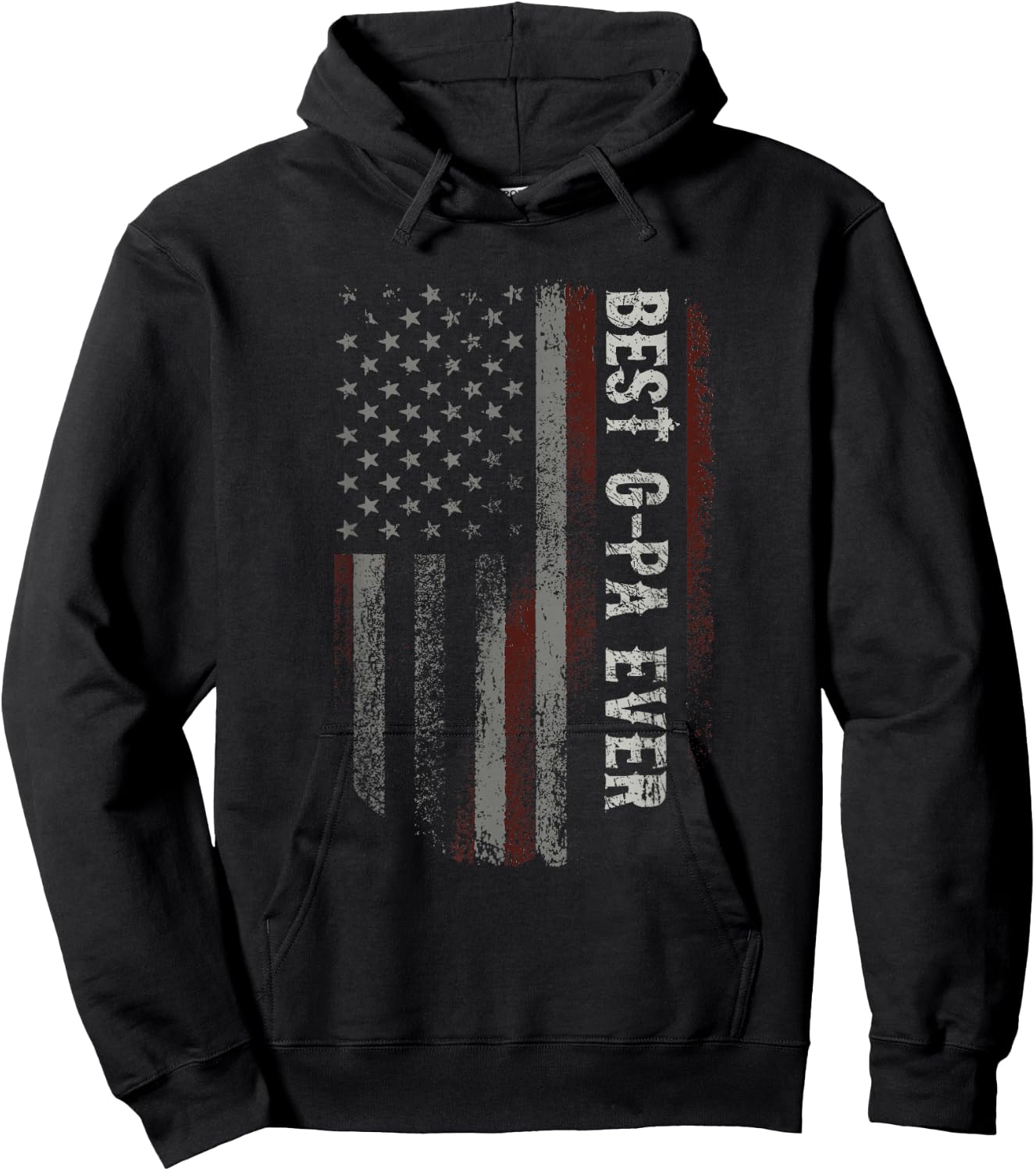 Best G-pa Ever American Flag Funny Grandpa Father's Day Hoodie - Hoodie | Black
