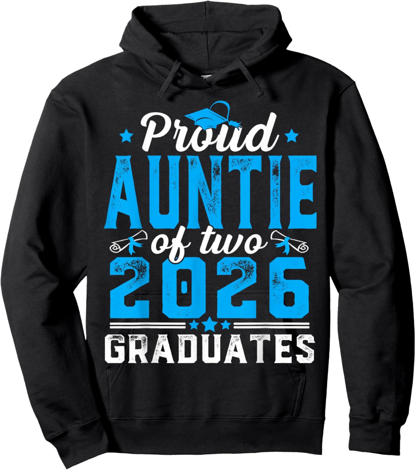 Proud Auntie of Two Class of 2026 Graduates Twins Graduation Hoodie - Hoodie | Black