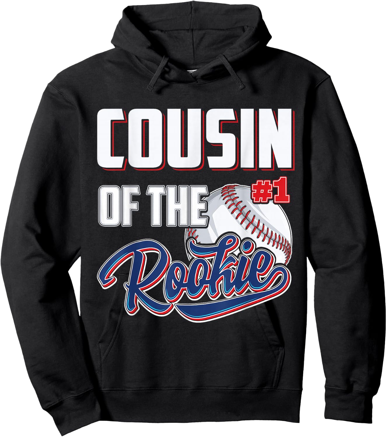 Cousin of Rookie 1 Years old Team 1st Birthday Baseball Hoodie - Hoodie | Black