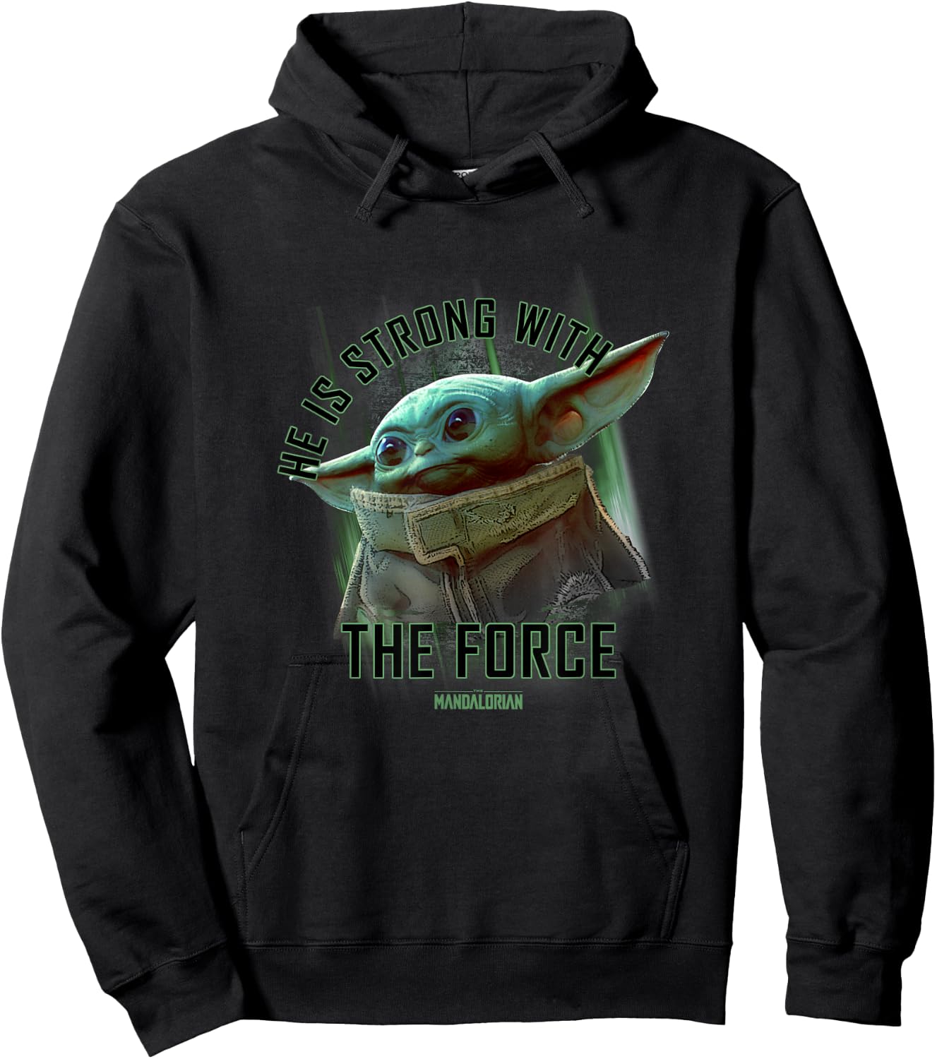 Star Wars: The Mandalorian Grogu He Is Strong With The Force Hoodie - Hoodie | Black