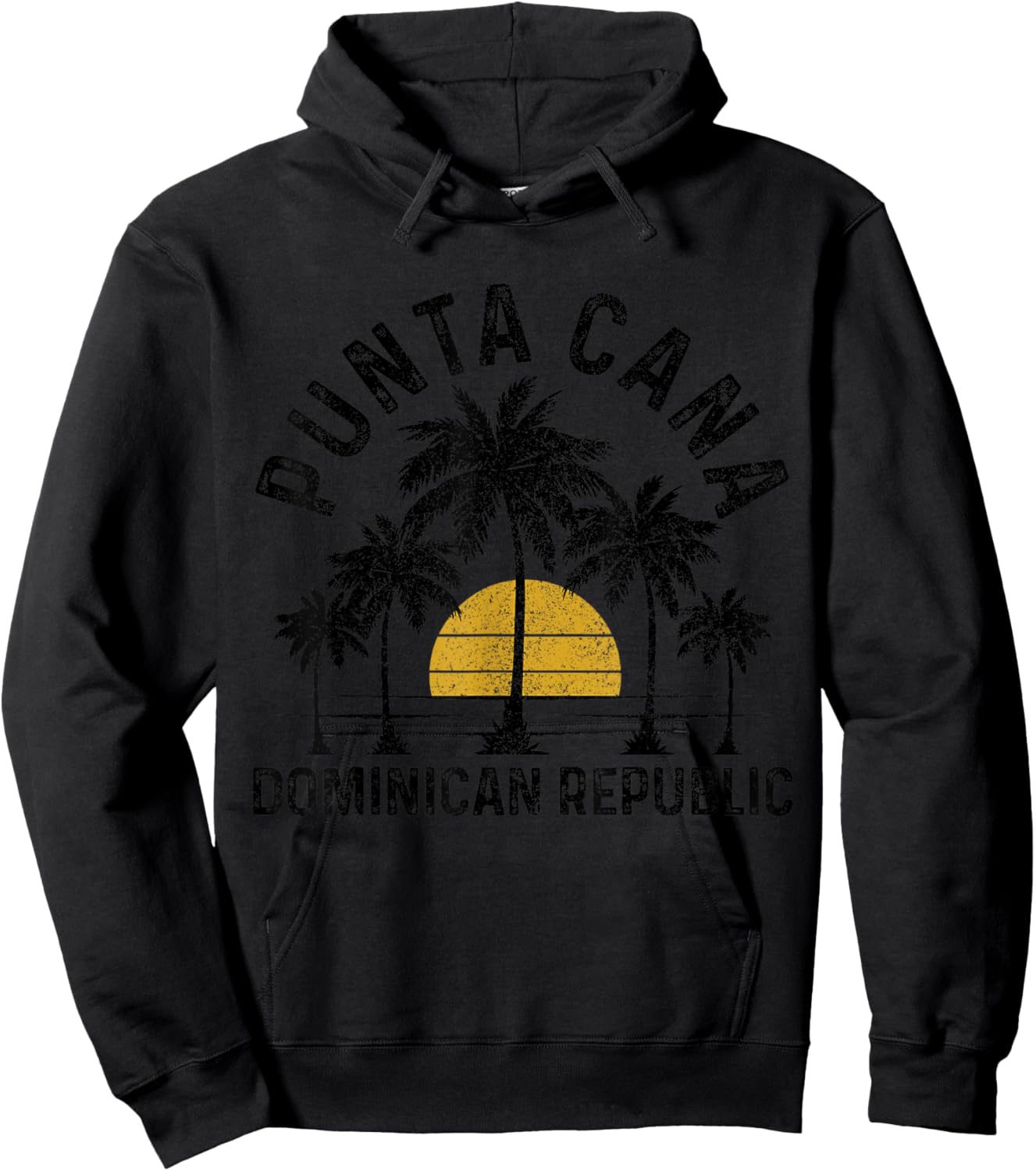 Punta Cana Dominican Republic Beach Surf Vintage Hoodie - Hoodie | Black