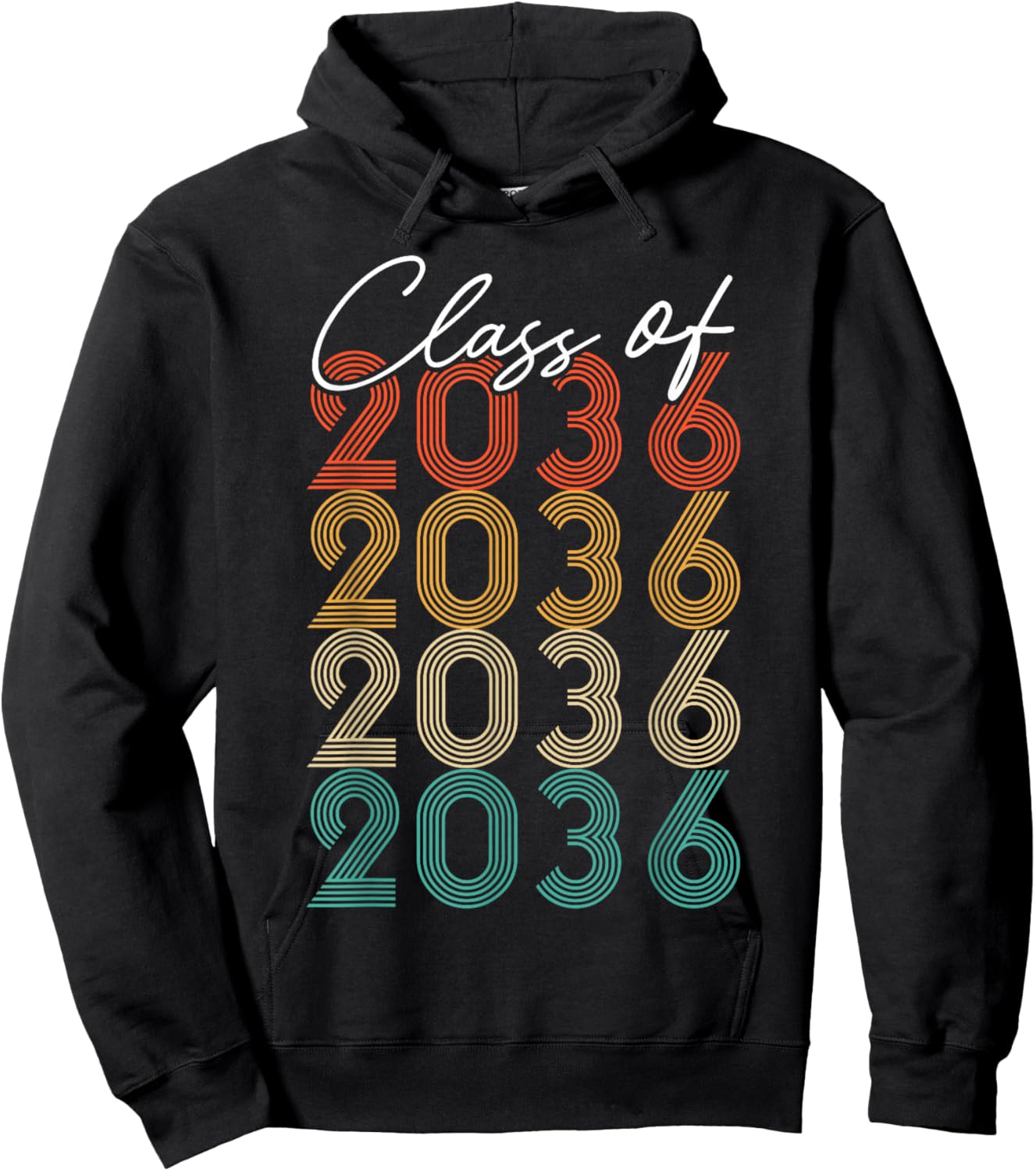 Class of 2036 Vintage Kindergarten To Graduation Hoodie - Hoodie | Black