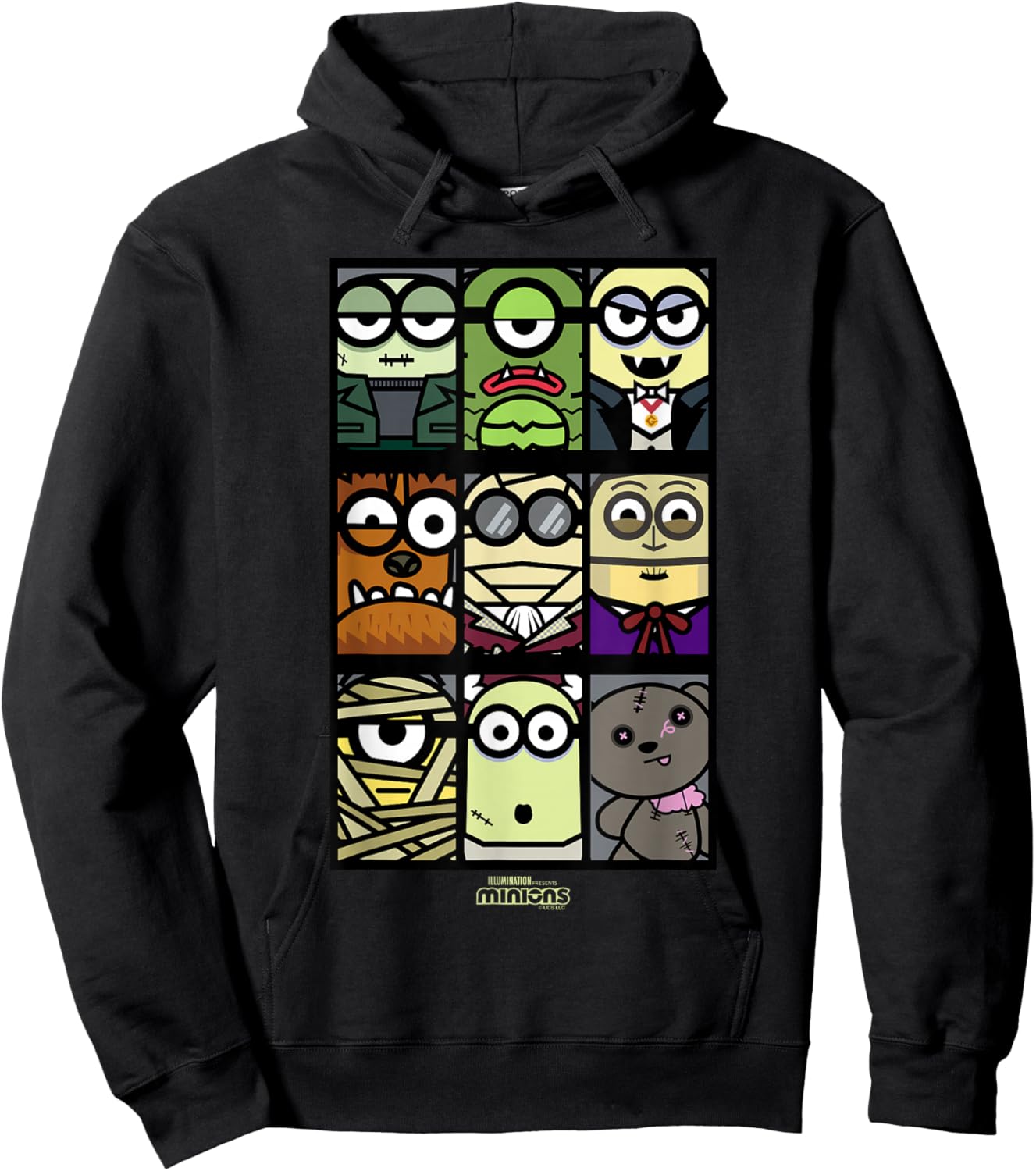 Minions Monsters Minions Squares Halloween Hoodie - Hoodie | Black