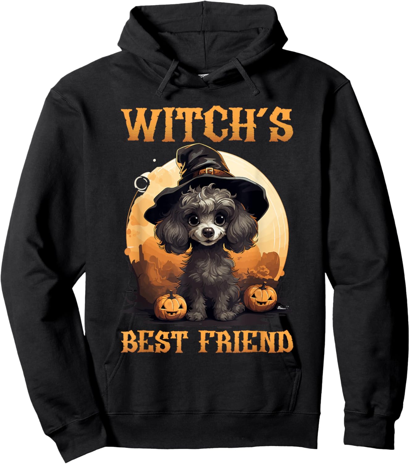Poodle Halloween Spooky Dog, Witchs Best Friend Women Hoodie - Hoodie | Black