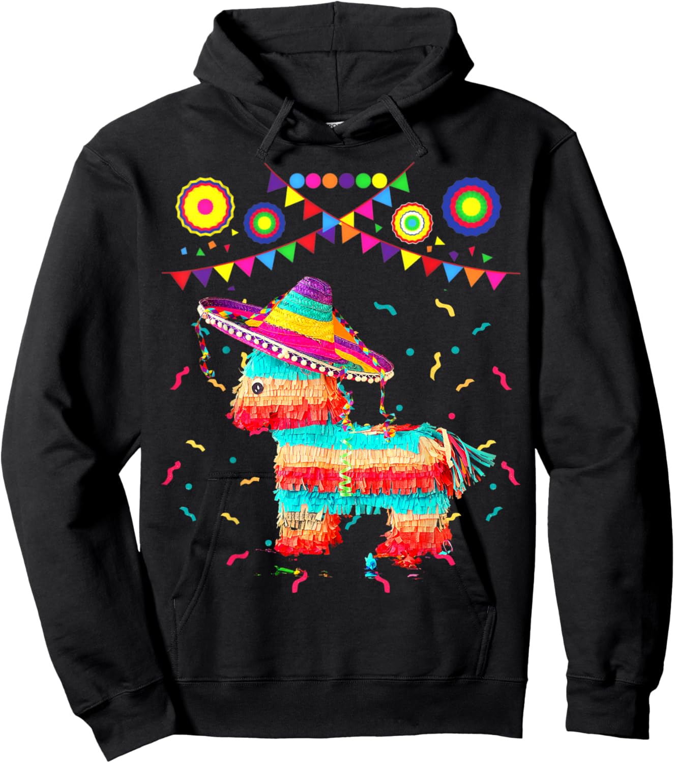Funny Donkey Unicorn Birthday Pinata Fiesta Cinco de Mayo Hoodie - Hoodie | Black