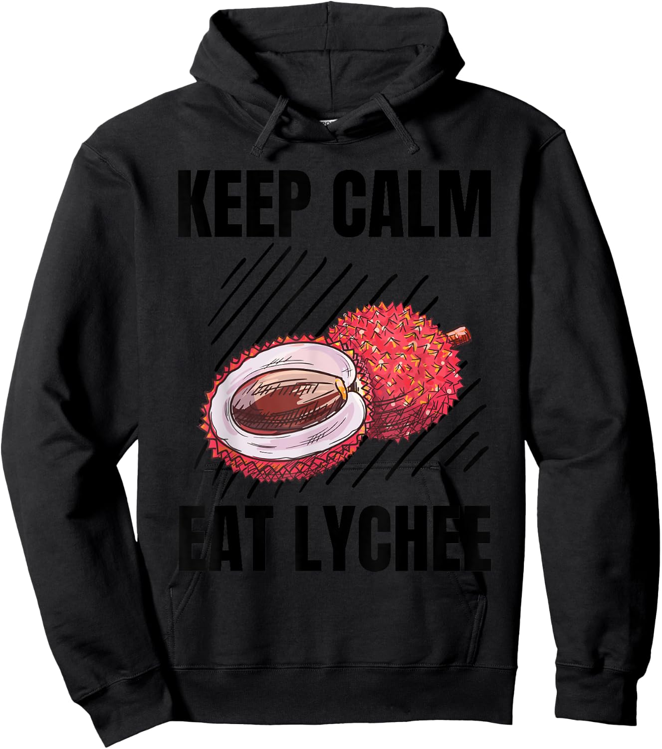 Keep Calm Eat Lychee Vintage Grunge Lychee Lover Hoodie - Hoodie | Black