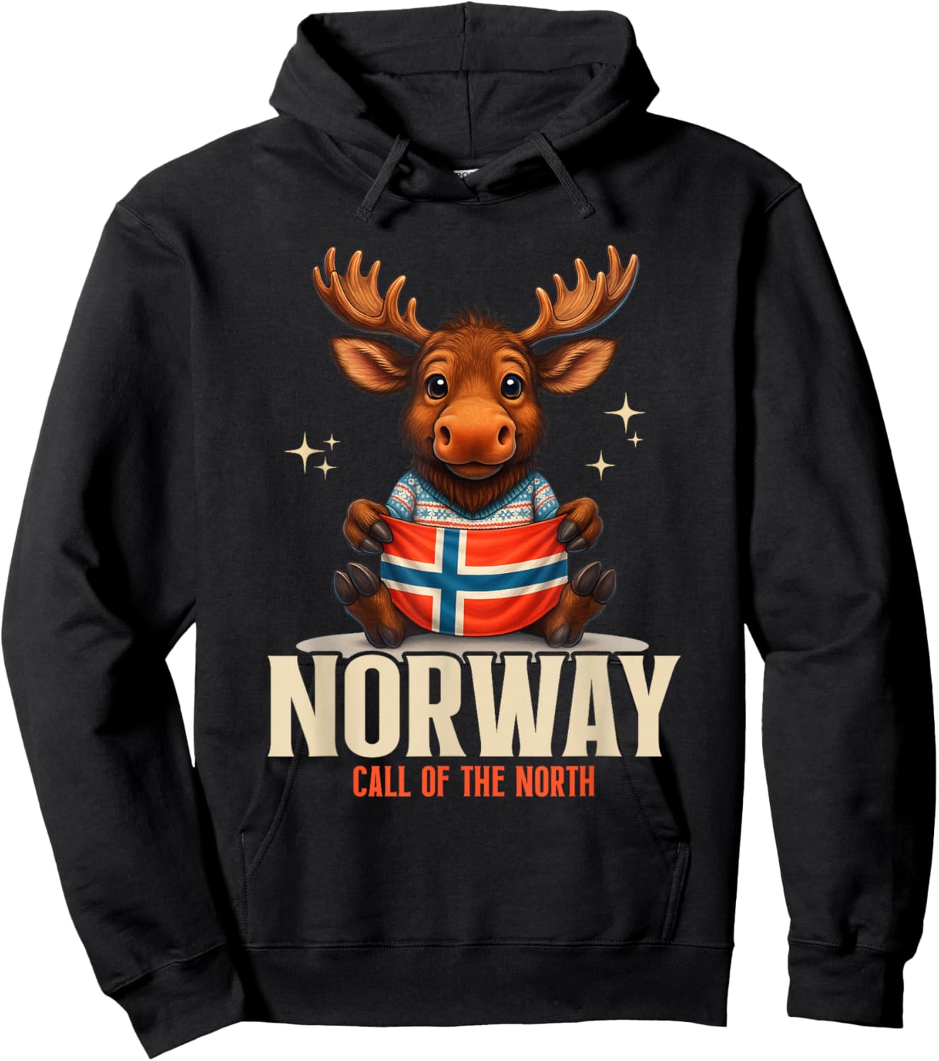 Norvège Élan Drapeau Nordique Culture Nature Norvégienne Hoodie - Hoodie | Black