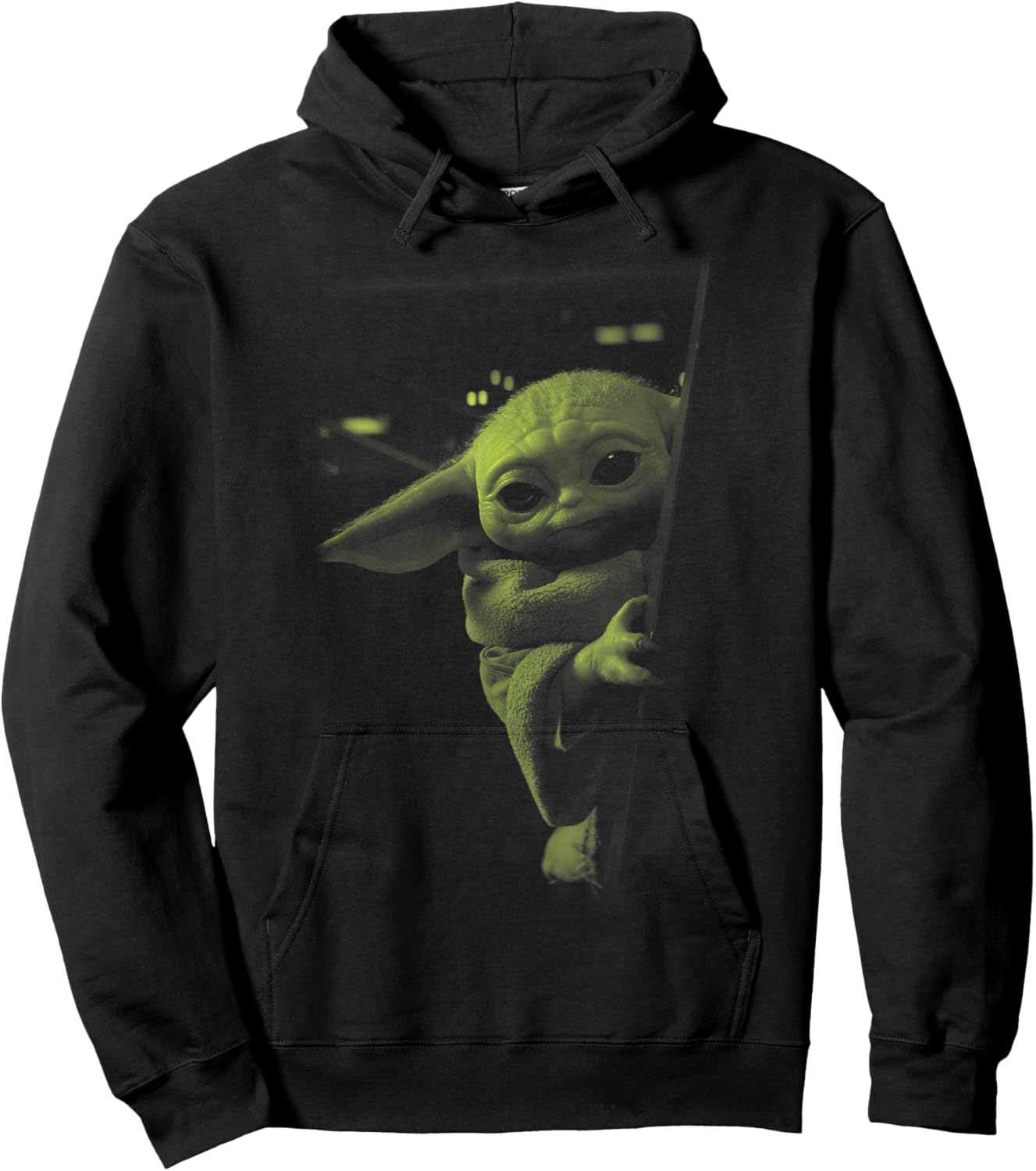 Star Wars: The Mandalorian Grogu Watching Hoodie - Hoodie | Black