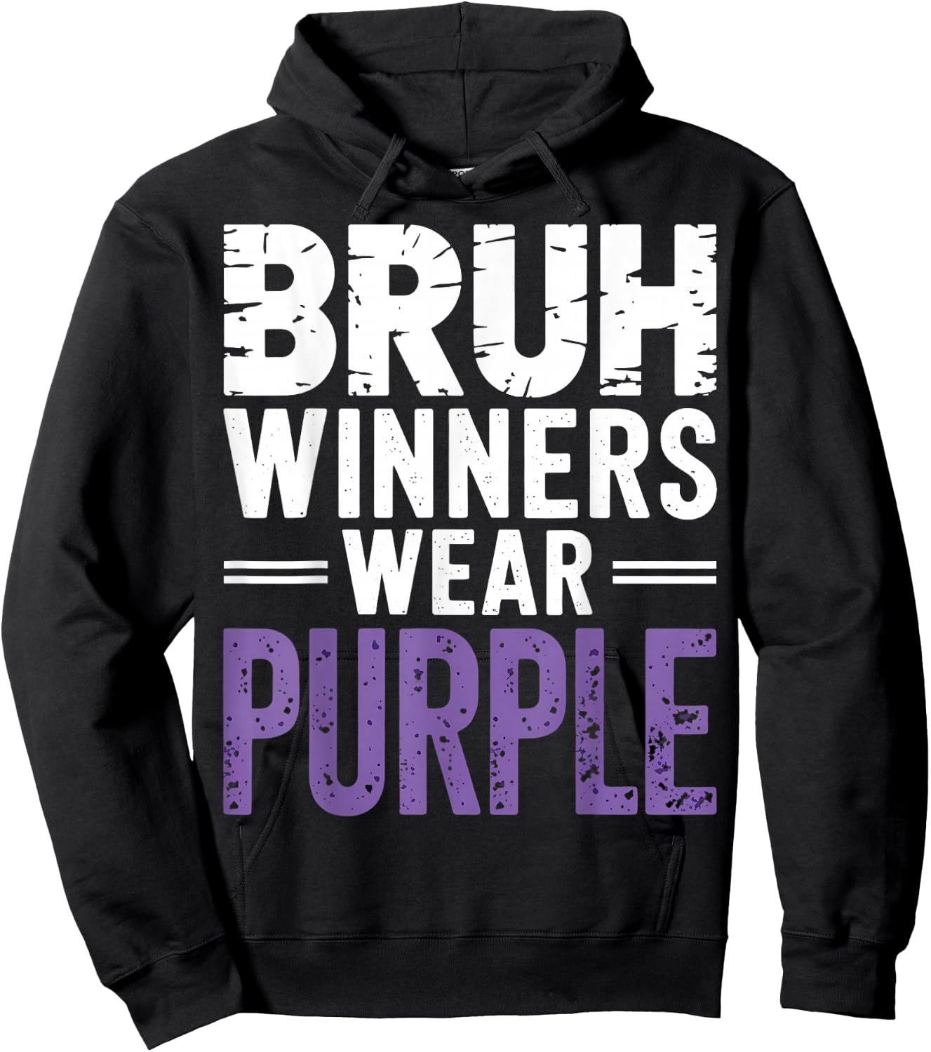 Bruh Winners Wear Purple Vintage Retro Hoodie - Hoodie | Black