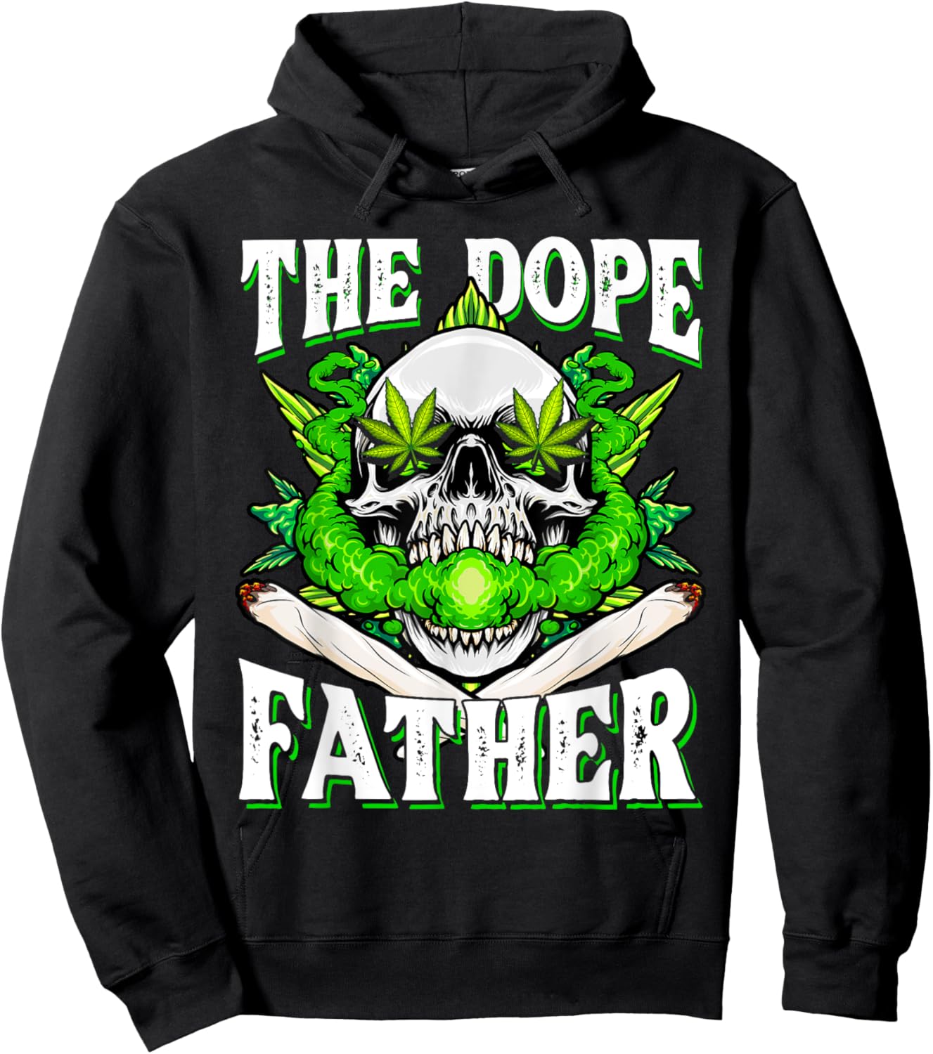 Dope Father Dopest Dad Papa Weed Cannabis Father's Day Hoodie - Hoodie | Black