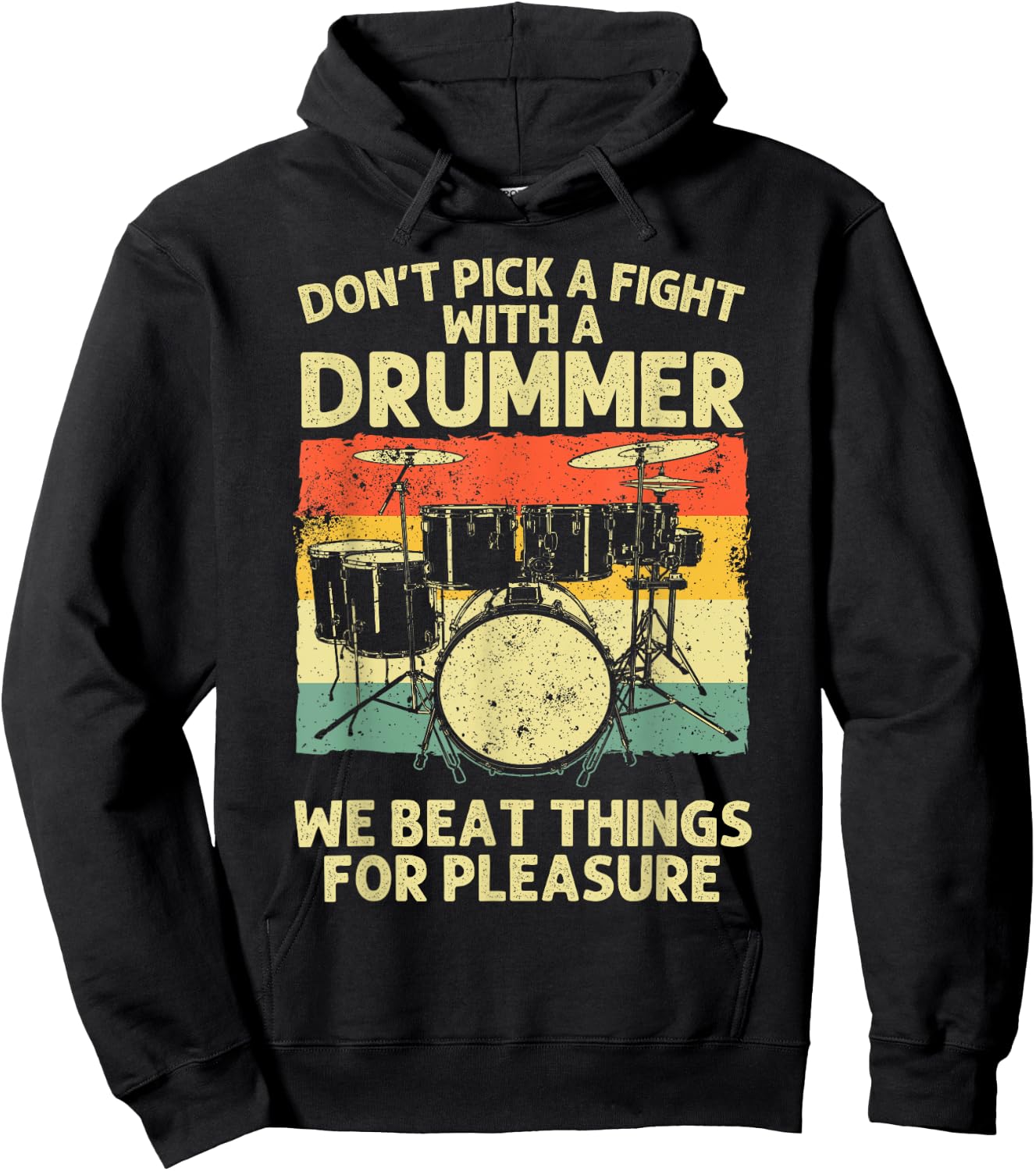 Funny Drummer Design Women Drumline Drumming Drummer Hoodie - Hoodie | Black