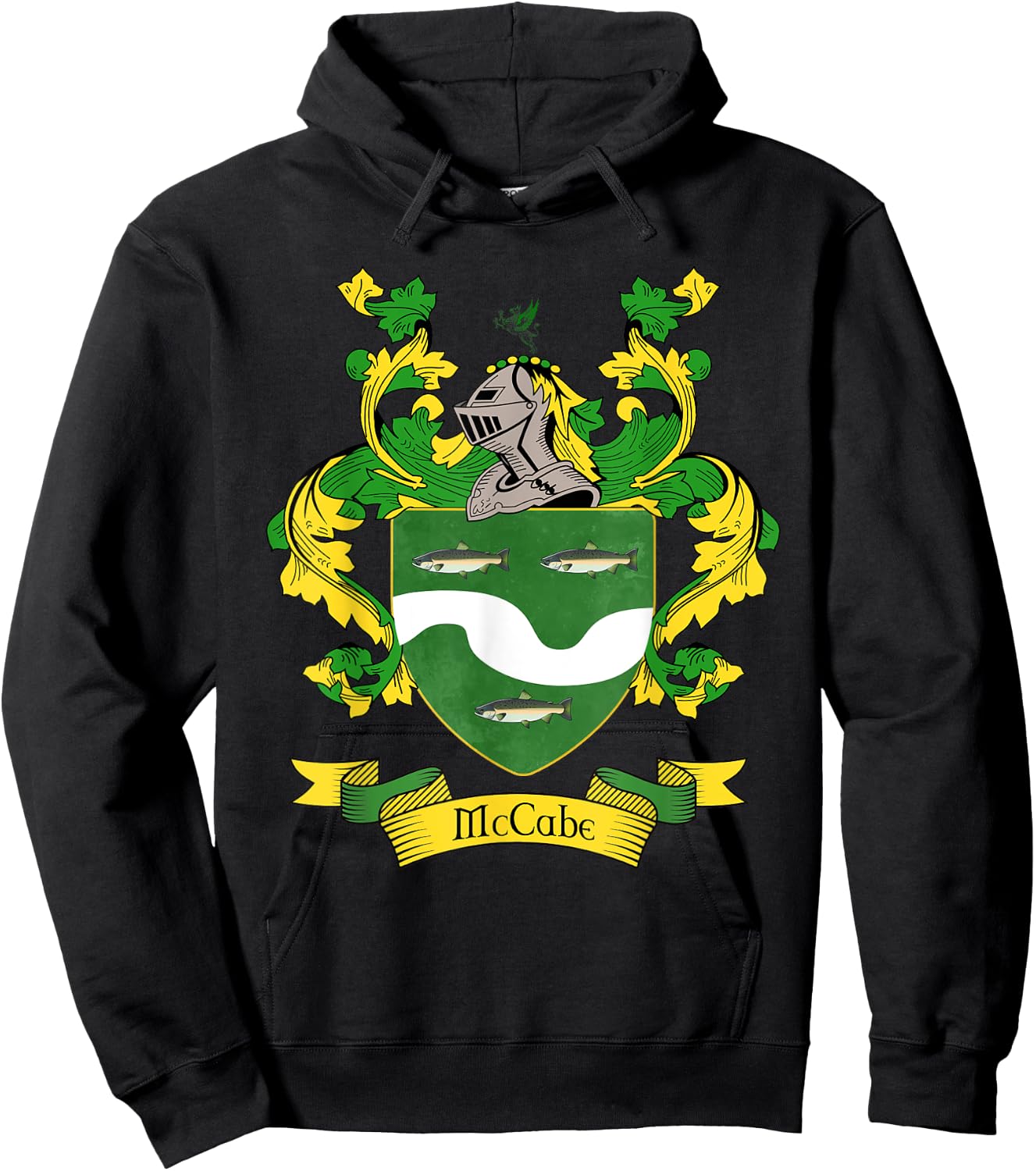 McCabe Coat of Arms | McCabe Surname Family Crest Hoodie - Hoodie | Black