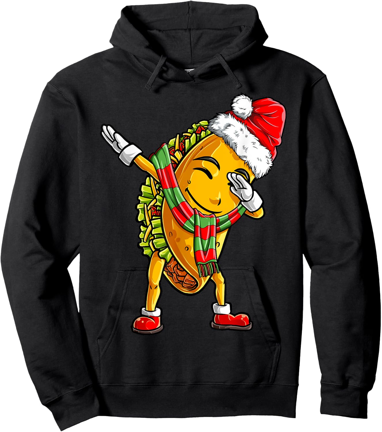 Dabbing Taco Santa Christmas Kids Boys Men Dab Xmas Gifts Hoodie - Hoodie | Black