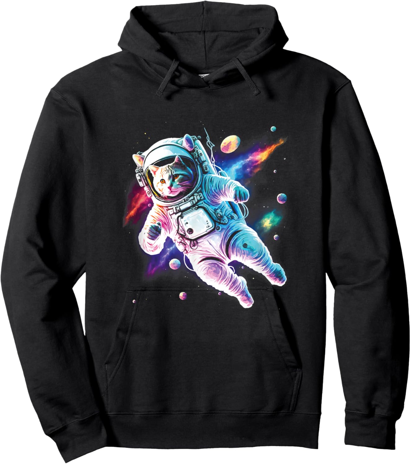Cosmic Space Cat Astronaut Catstronaut / Cat lovers Graphic Hoodie - Hoodie | Black