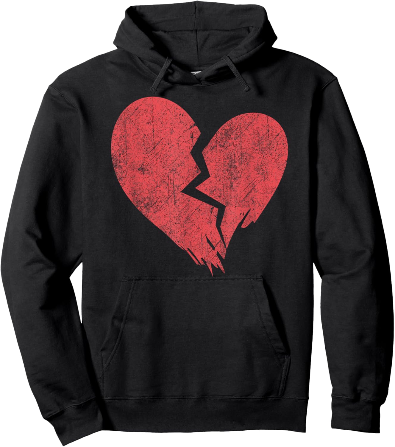 Broken heart grunge pink loveheart heartbroken heartbreak Hoodie - Hoodie | Black