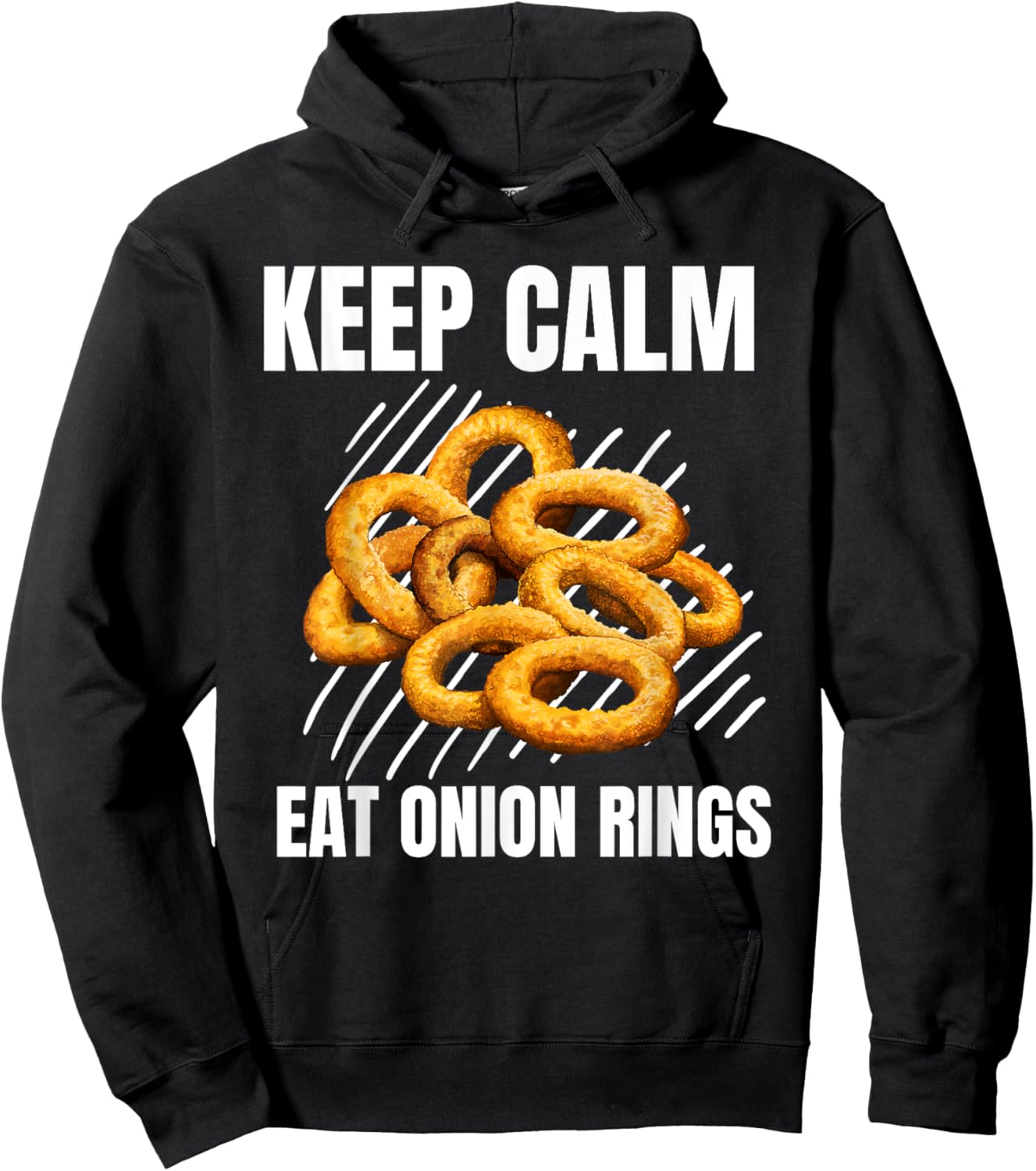 Keep Calm Eat Onion Rings Vintage Grunge Onion Rings Lover Hoodie - Hoodie | Black
