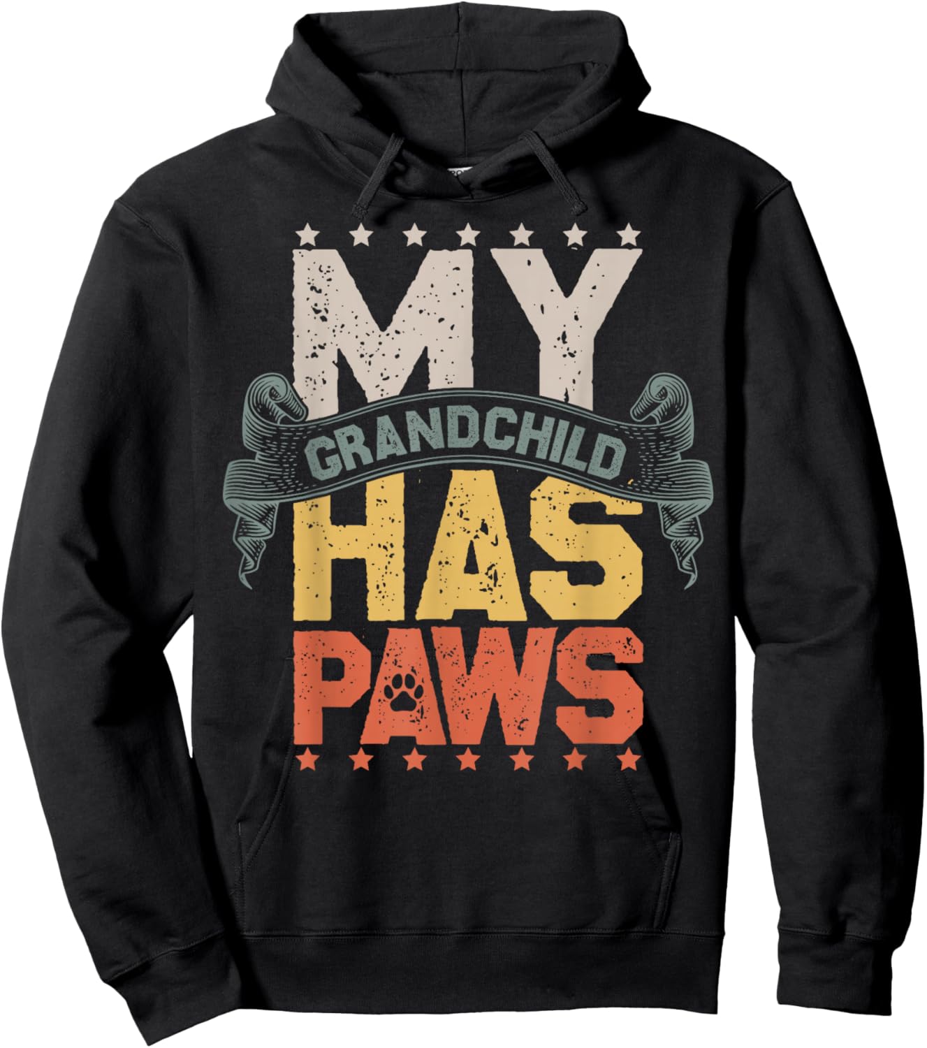 Dog Pet My Grandchild Has Paws Funny Dog Owner Hoodie - Hoodie | Black