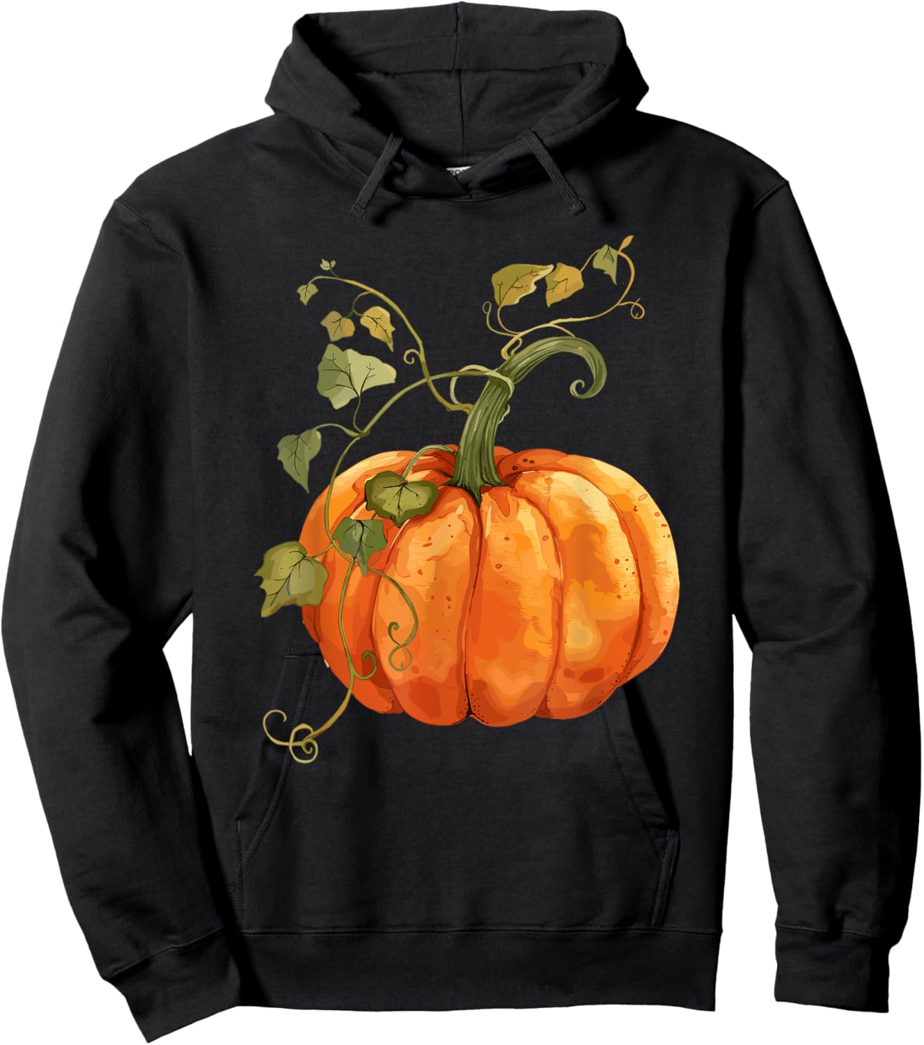 Vintage Pumpkin Autumn Harvest Fall Thanksgiving Design Hoodie - Hoodie | Black