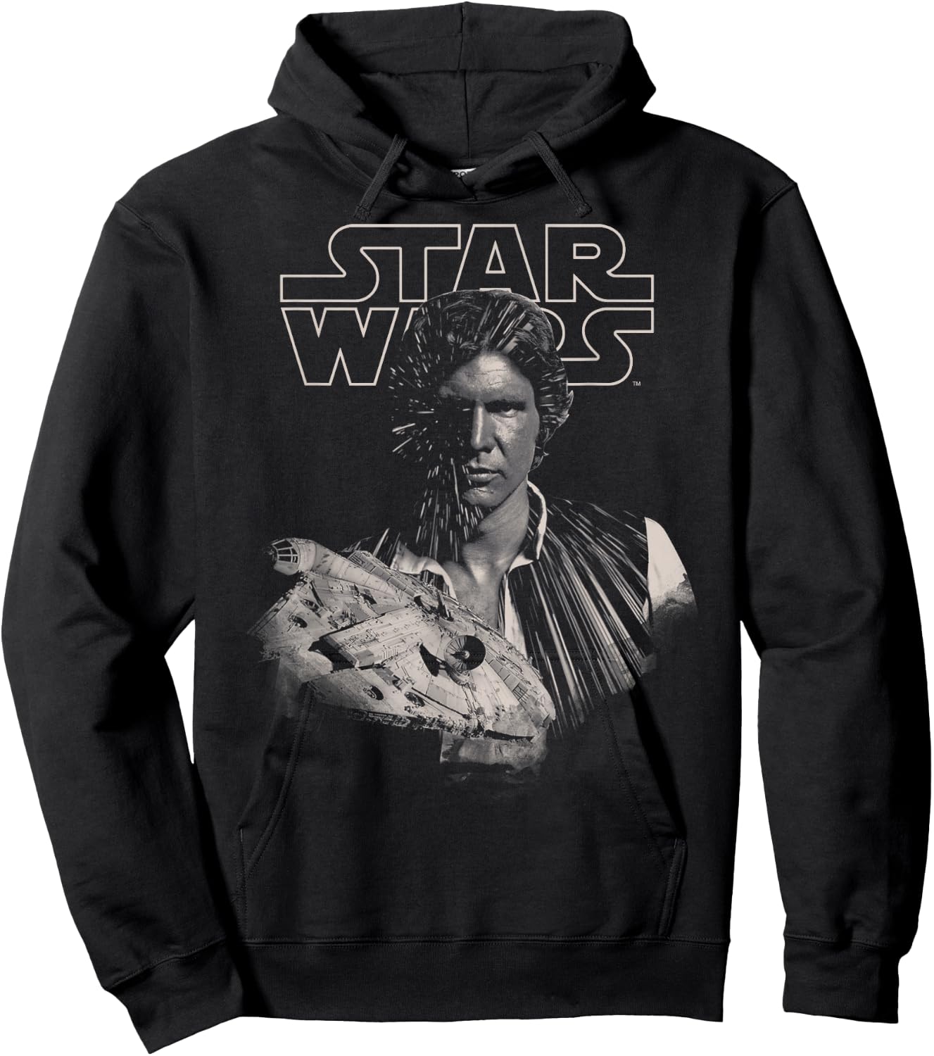 Star Wars Han Solo Millennium Falcon Portrait Hoodie - Hoodie | Black