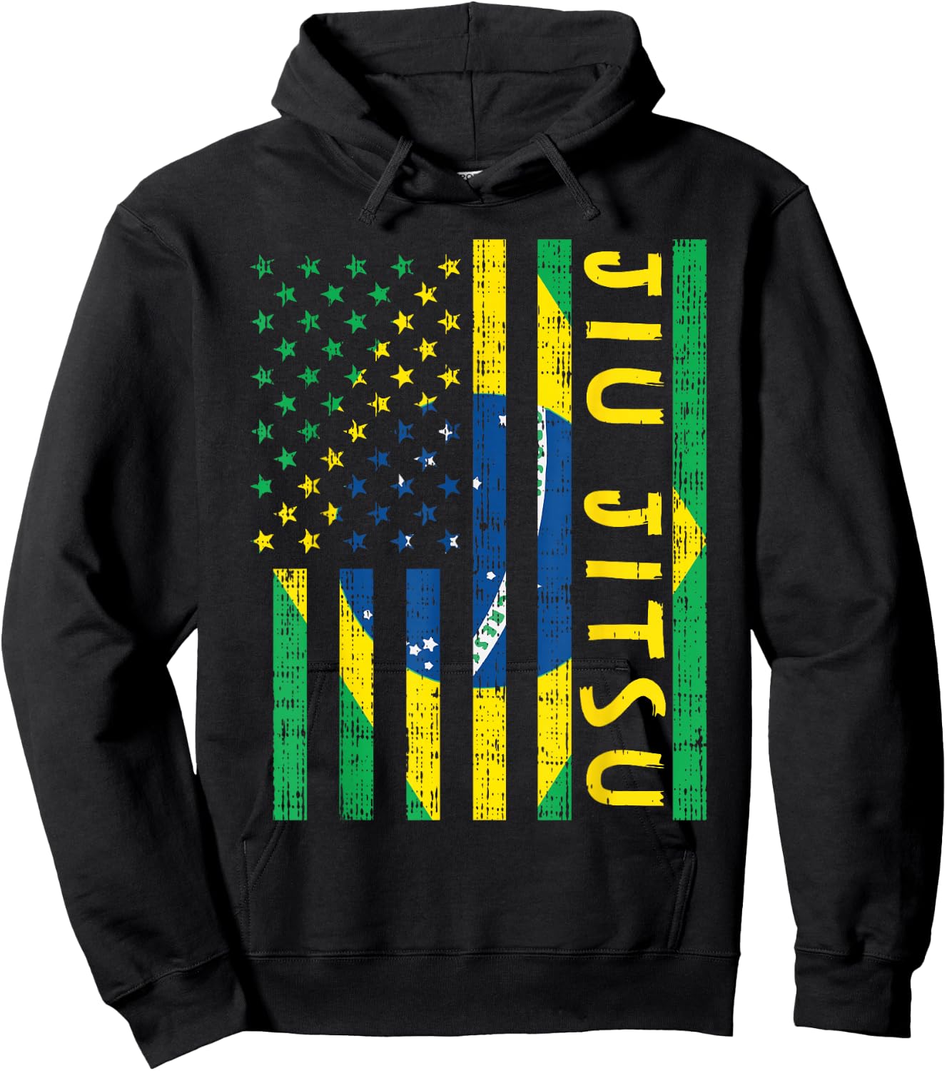 US Brazil Flag Jiu Jitsu Patriotic Brazilian Martial Art Hoodie - Hoodie | Black
