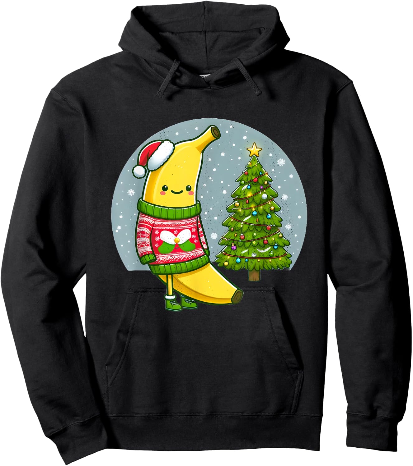 Banana in Ugly Christmas Sweater Hoodie - Hoodie | Black