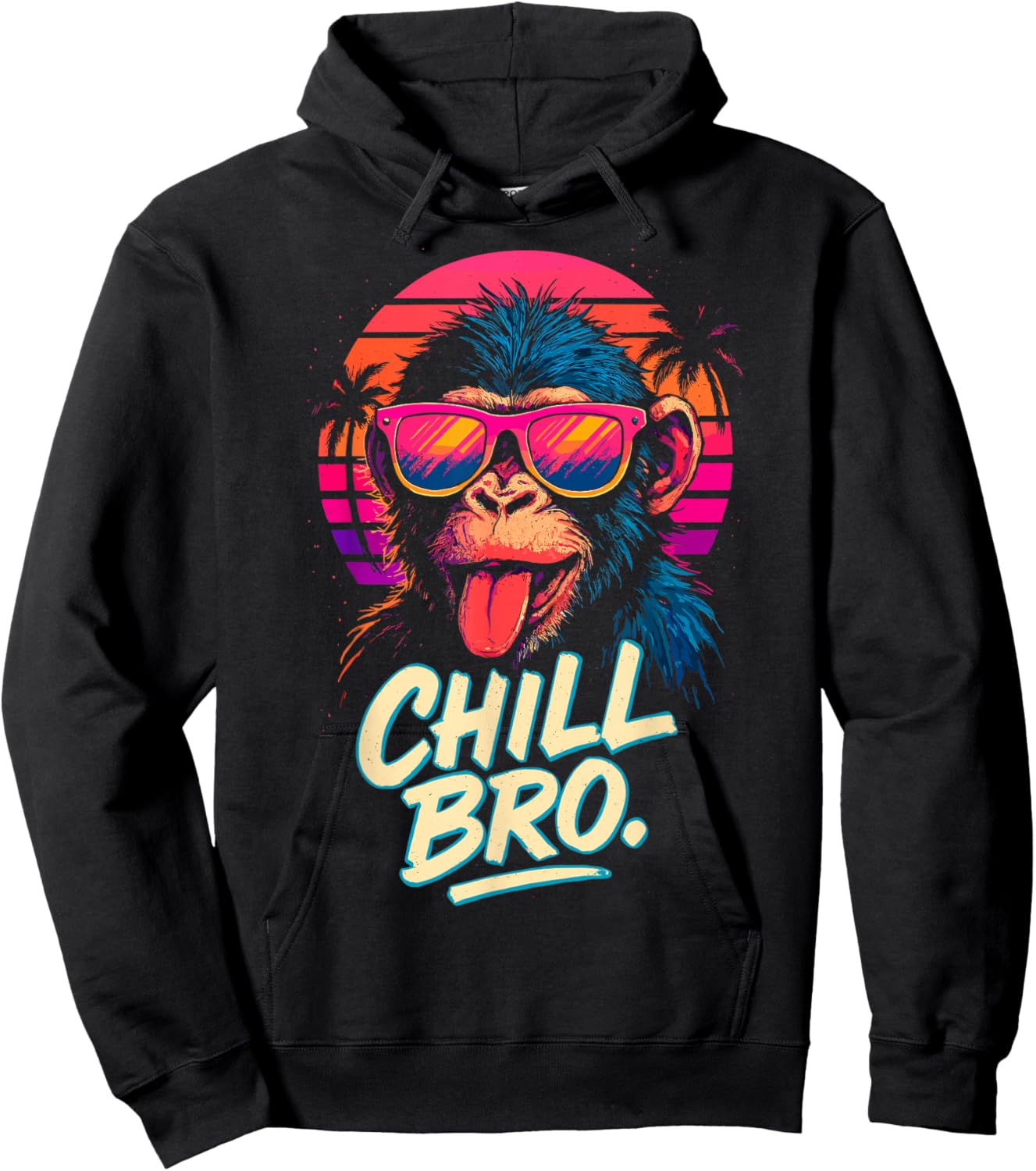 Chill Bro Cooler AFFE mit Sonnenbrille Lustiger Spruch Gamer Hoodie - Hoodie | Black