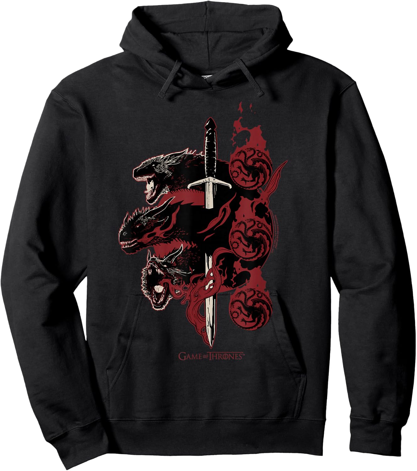 Game of Thrones Targaryen Dragons Small Hoodie - Hoodie | Black