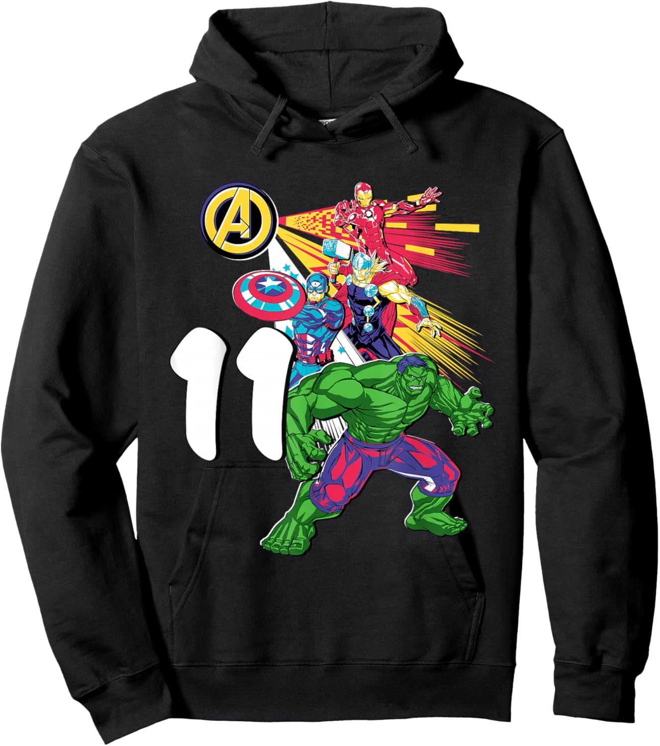 Marvel Super Heroes Avengers 11 Year Old Eleventh Birthday Hoodie - Hoodie | Black