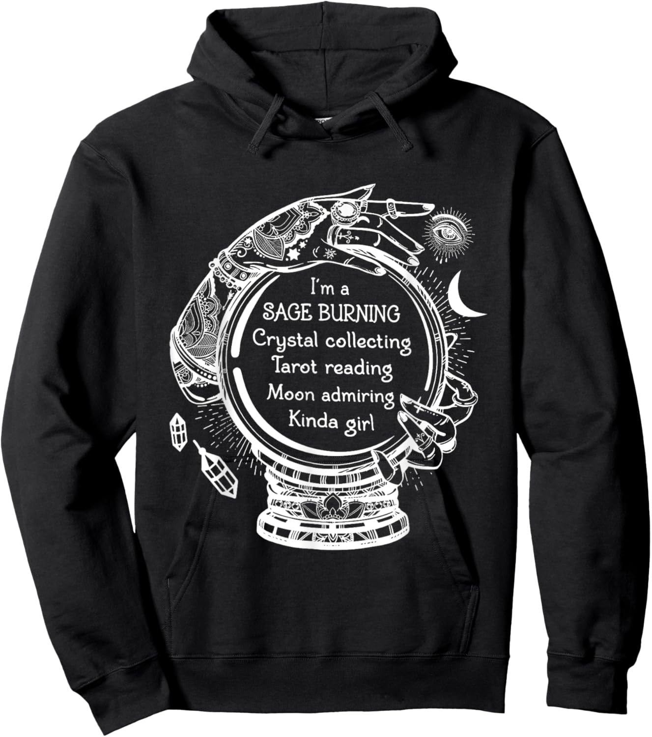 Sage Burning Crystal Collecting Tarot Reading Tarot Reader Hoodie - Hoodie | Black