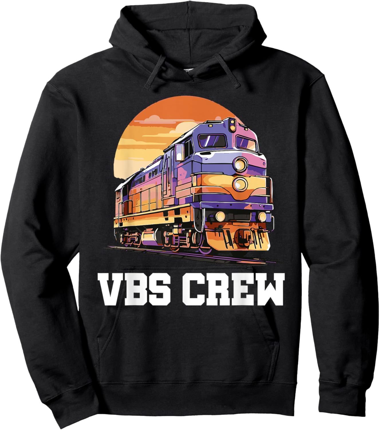 I Love VBS 2025 Vacation Bible School Railroad VBS Crew Hoodie - Hoodie | Black