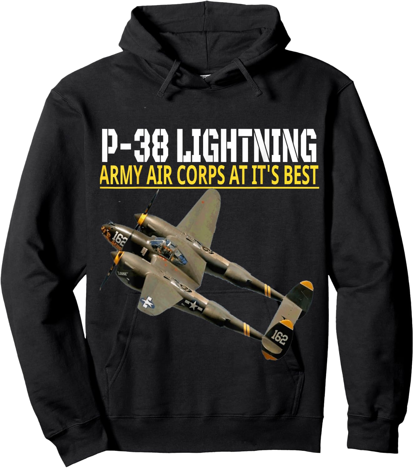 The P-38 Lightning. Army Air Corps aviation at its best. Hoodie - Hoodie | Black