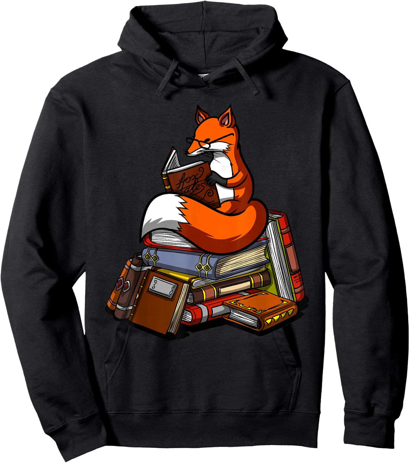 Fox Book Reading Books Nerd Library Reader Geek Librarian Hoodie - Hoodie | Black