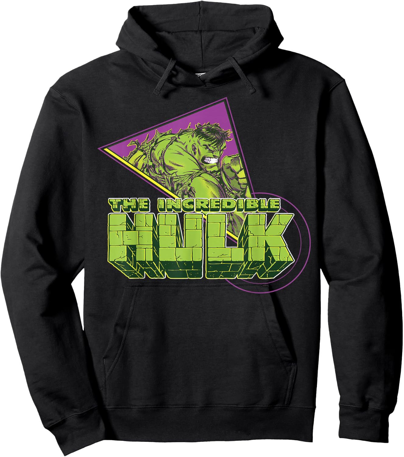 Marvel The Incredible Hulk Retro Abstract Portrait Logo Hoodie - Hoodie | Black