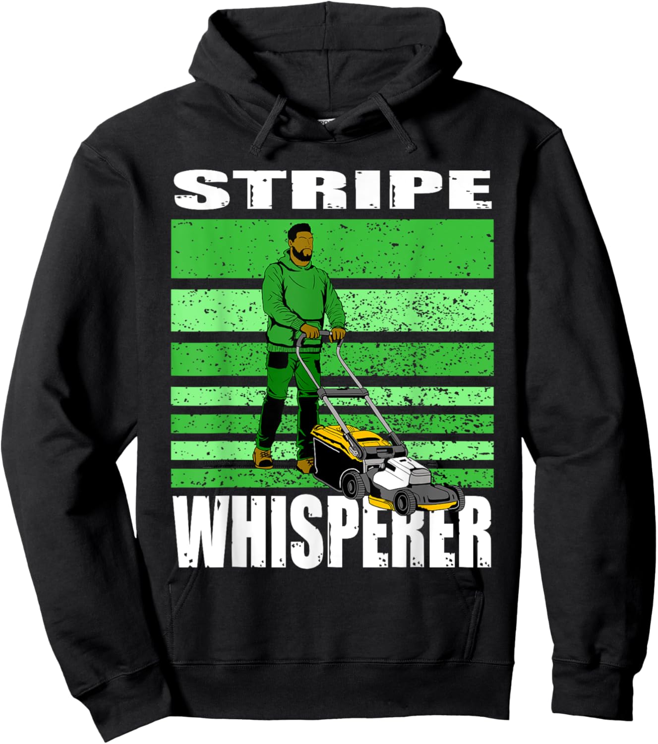 Stripe Whisperer Funny Lawn Mower Stripes Garden Mow Lovers Hoodie - Hoodie | Black