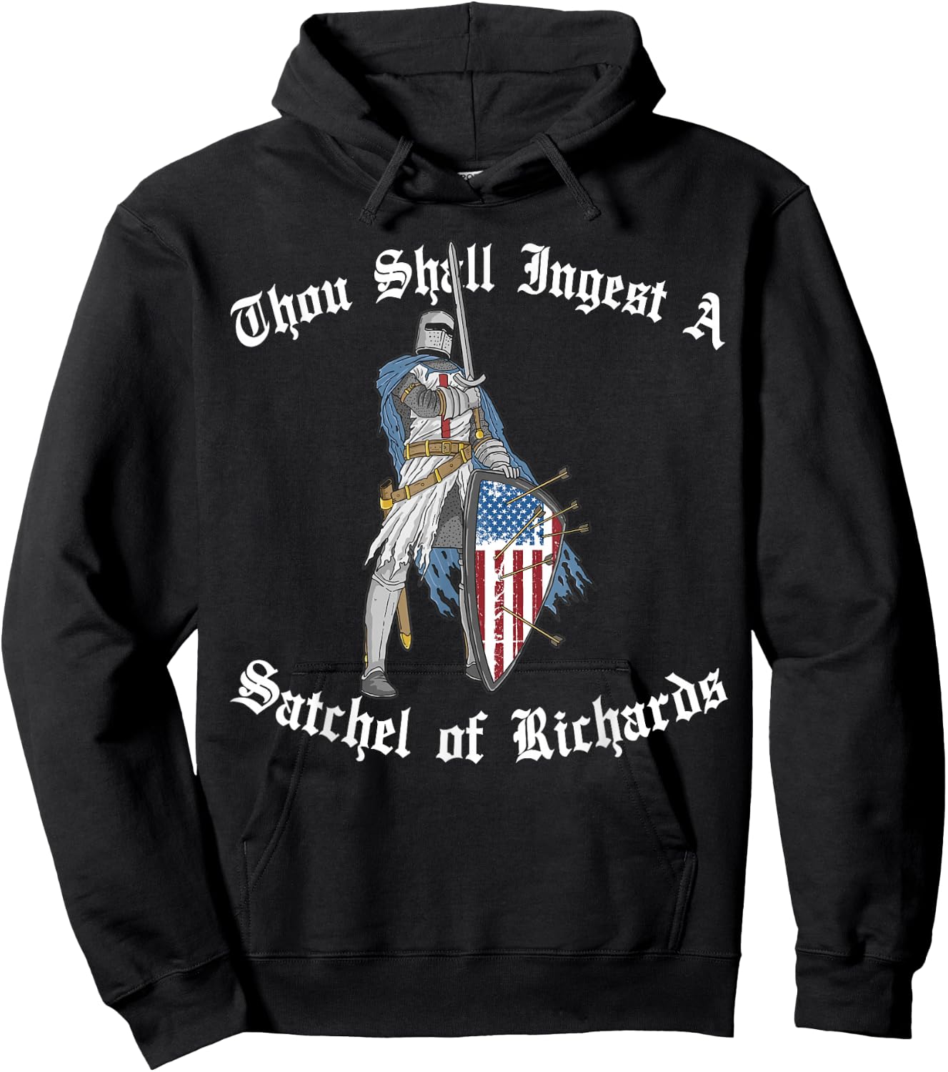 Thou Shall Ingest a Satchel of Richards Eat a Bag of Dicks Hoodie - Hoodie | Black
